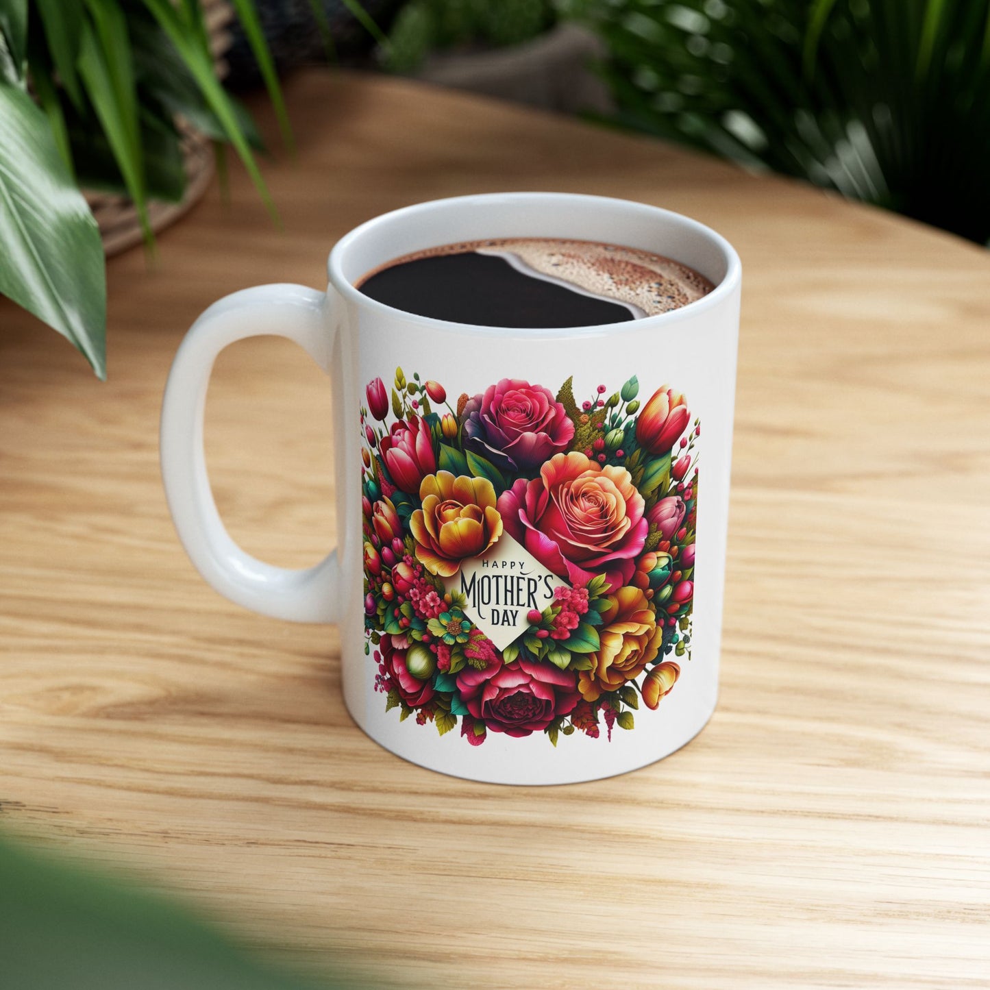 Vibrant Floral Ceramic Mug - Perfect Gift for Mother’s Day & Everyday Enjoyment