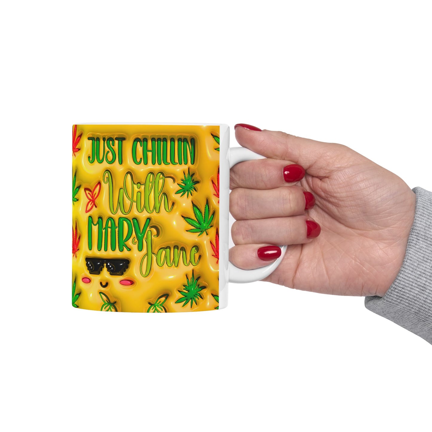 Stay Chill Ceramic Mug - Perfect for Coffee Lovers & Cannabis Enthusiasts