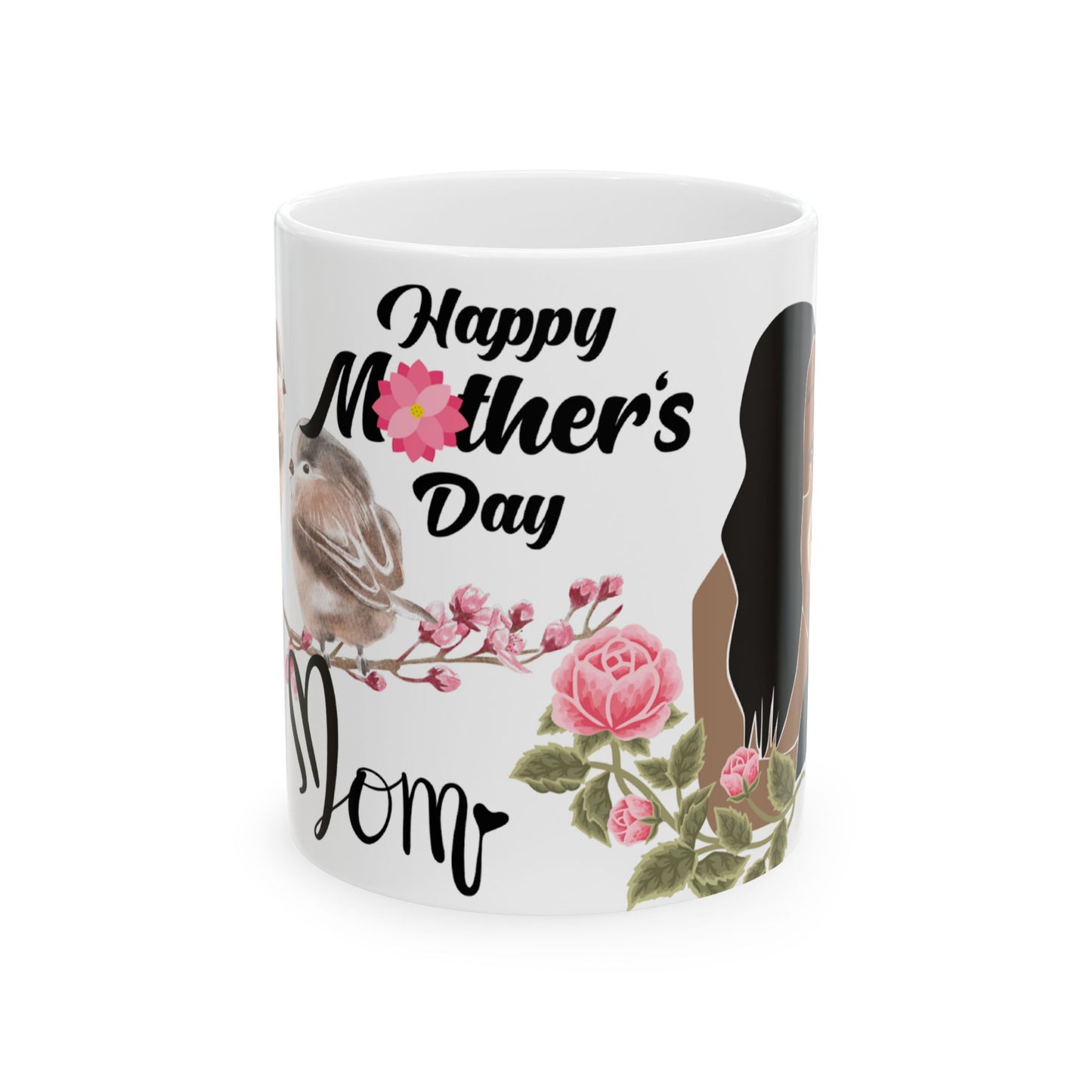 Happy Mother's Day Ceramic Mug - Floral Design Gift for Mom