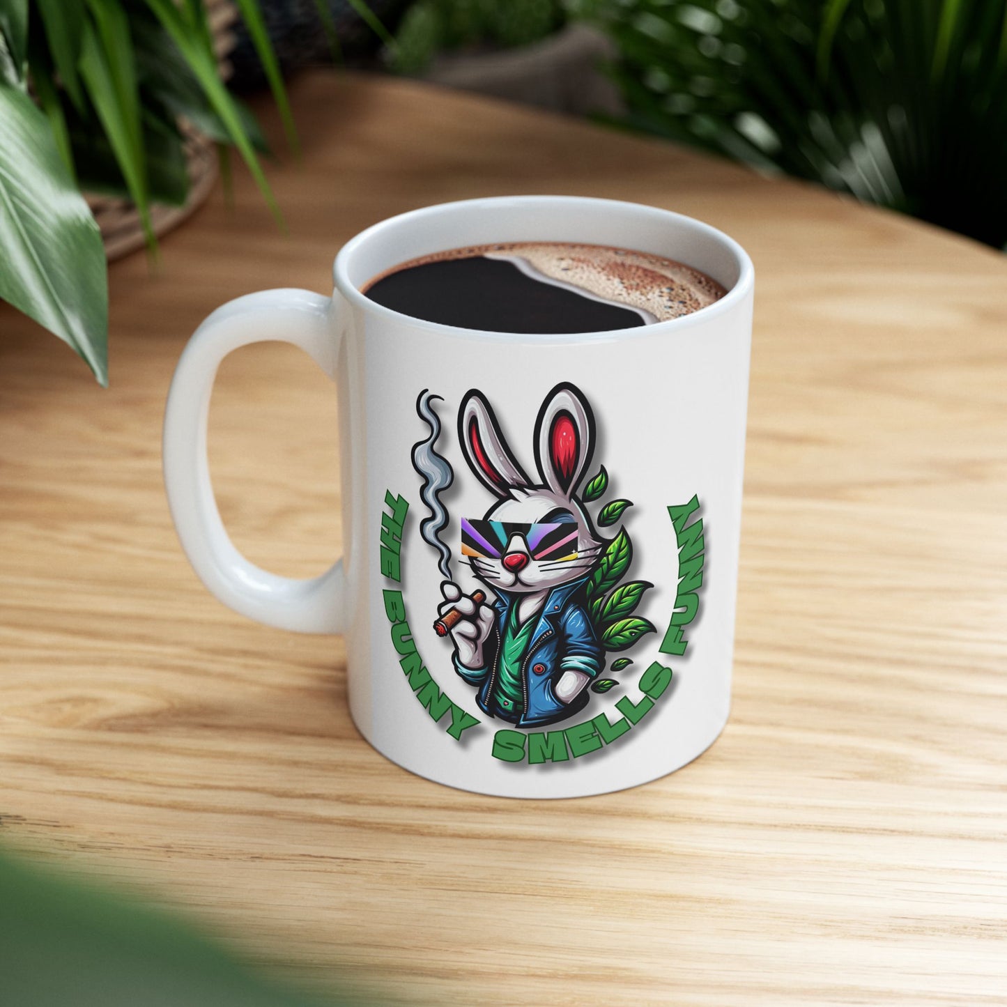 Funny Cartoon Bunny Ceramic Mug - Perfect for Coffee Lovers & Gag Gifts
