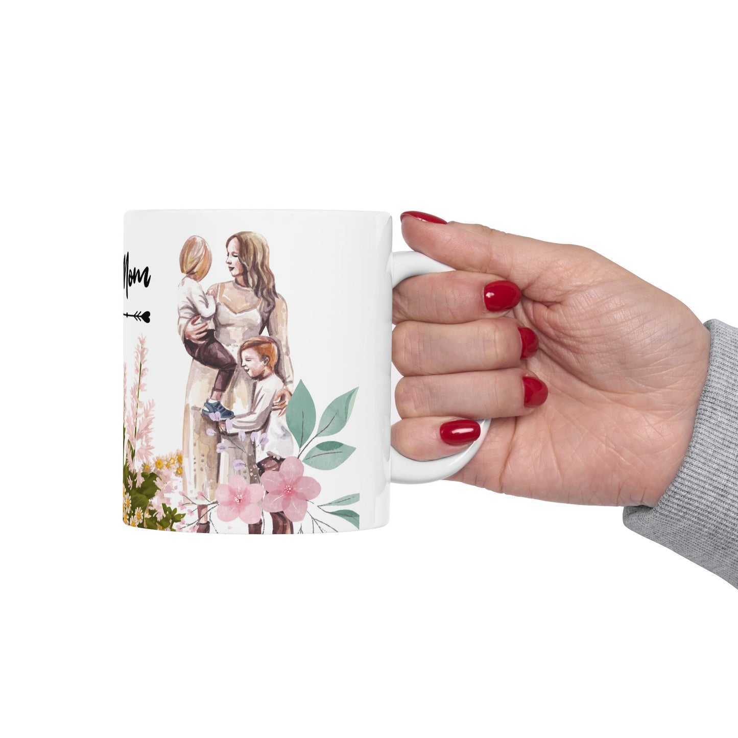 Floral Bouquet Ceramic Mug - 'I Love You Mom' - Perfect Gift for Mother's Day