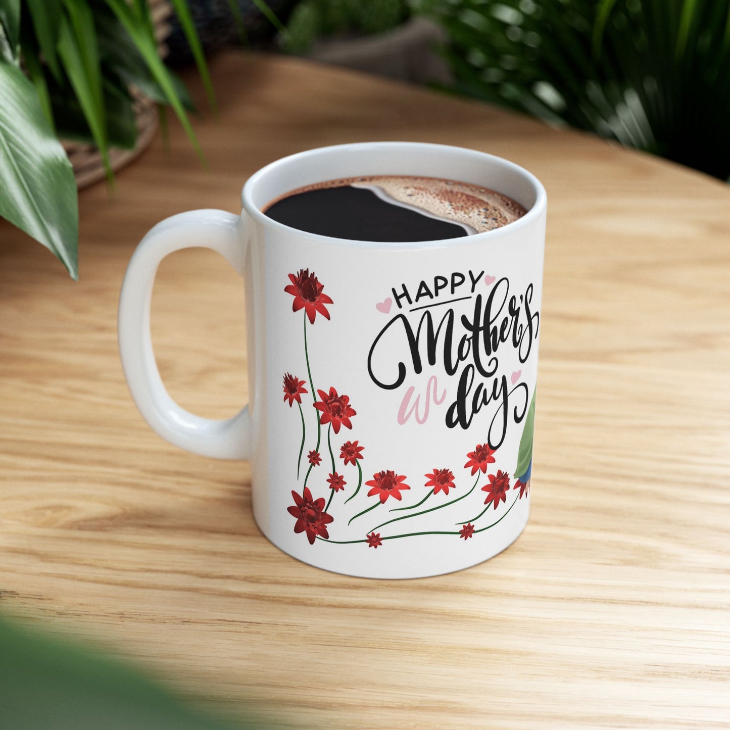 Happy Mother's Day Floral Ceramic Mug - Perfect Gift for Moms