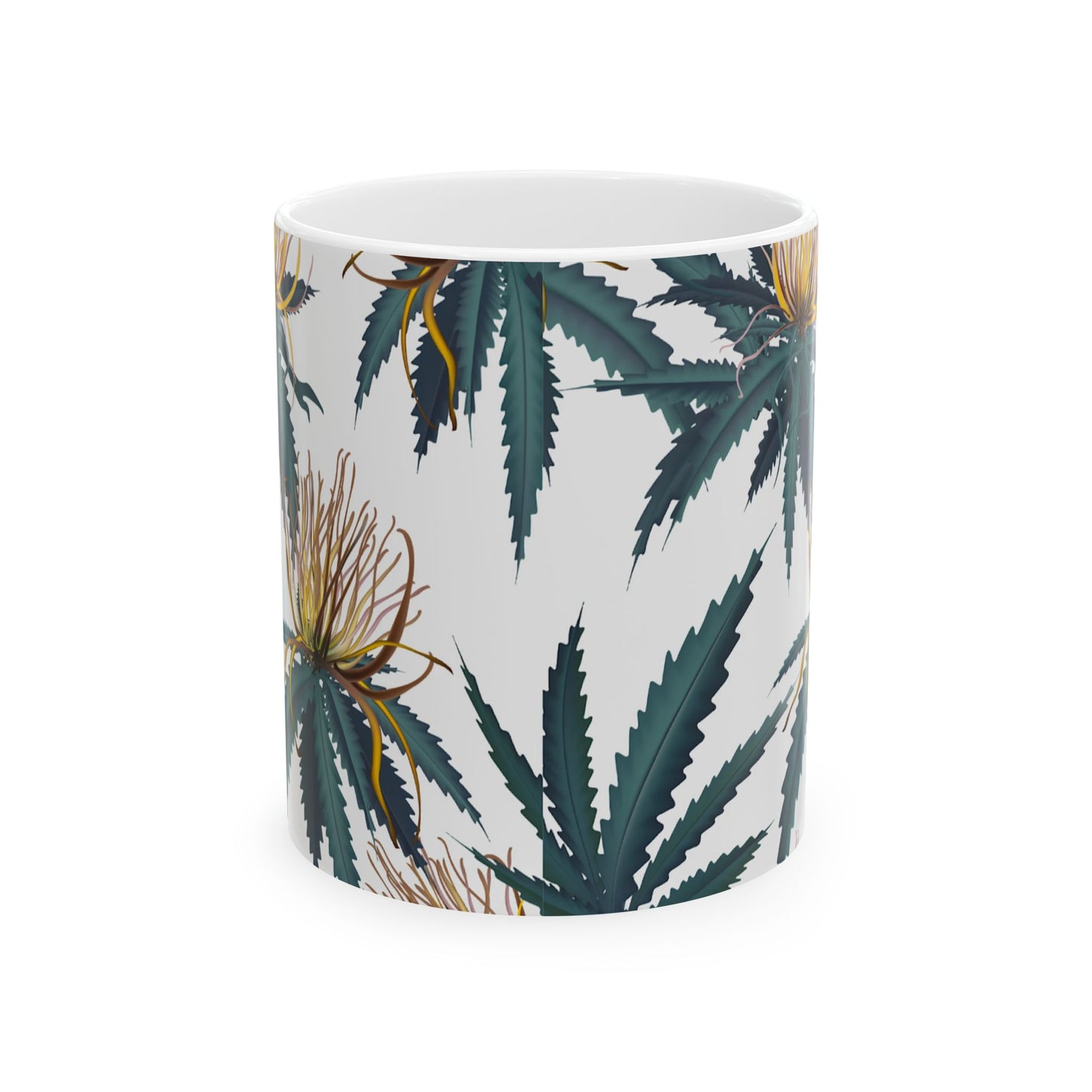 Botanical Greenery Ceramic Mug - 11oz Perfect for Coffee & Tea Lovers