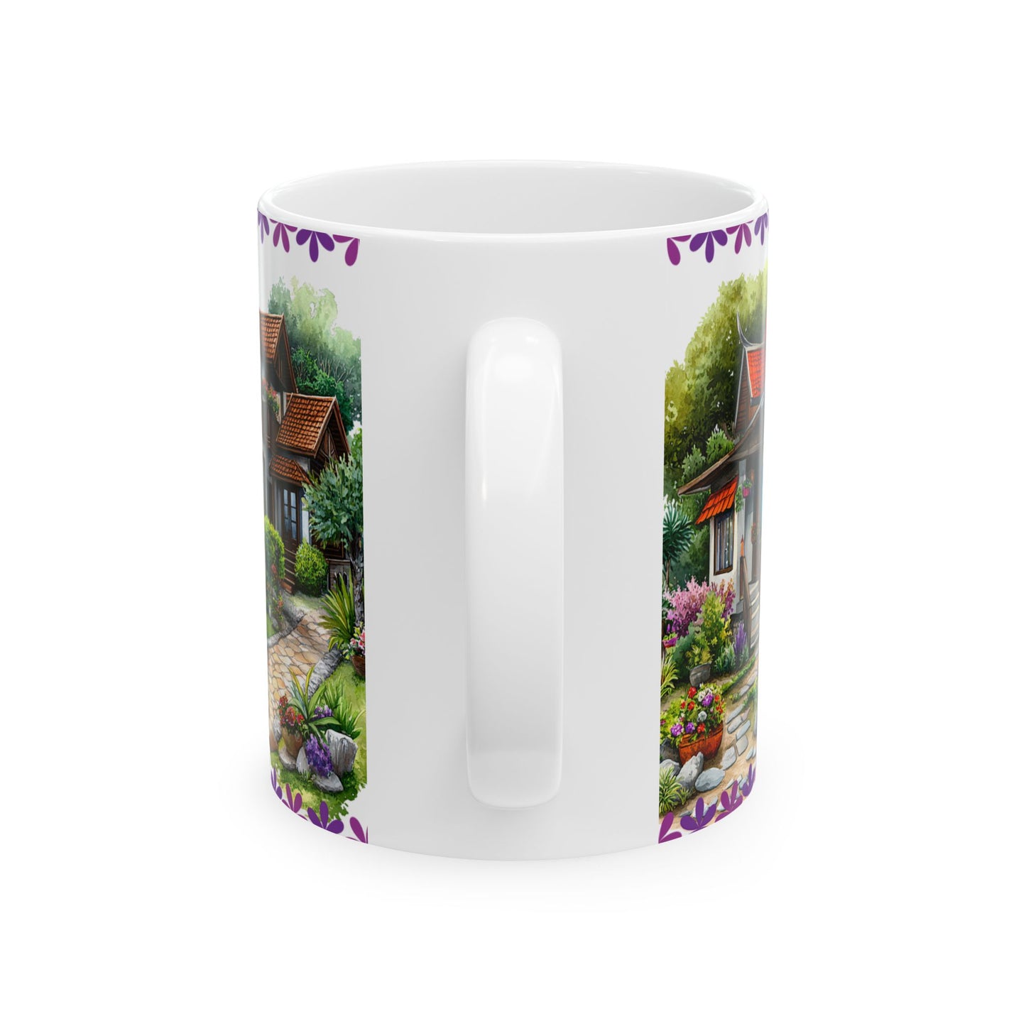 Whimsical Garden Ceramic Mug - 11oz Perfect for Nature Lovers