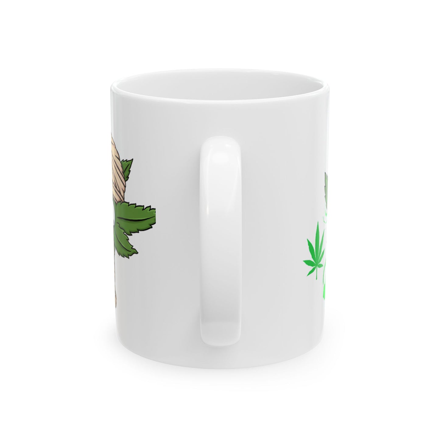 Colorful Cannabis-Themed Ceramic Mug for Herb Enthusiasts