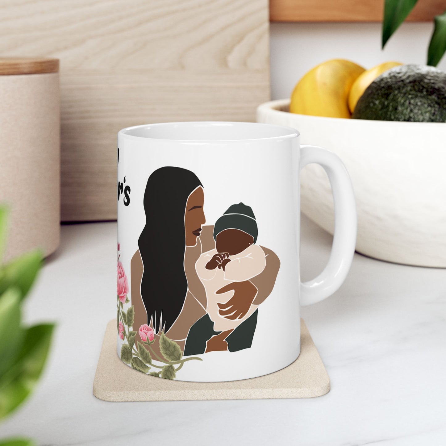Happy Mother's Day Ceramic Mug - Floral Design Gift for Mom