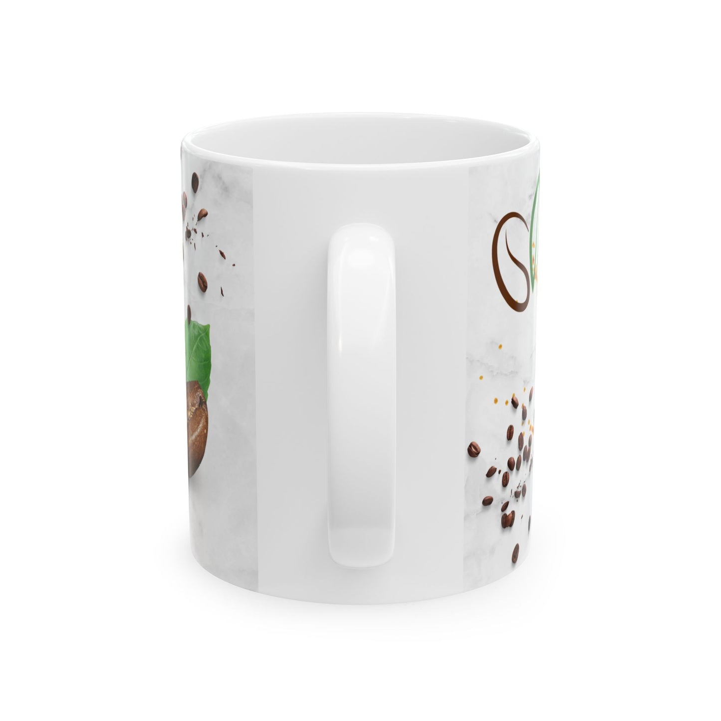 Coffee Lover's Ceramic Mug - Heart Coffee Design - Perfect for Café Time