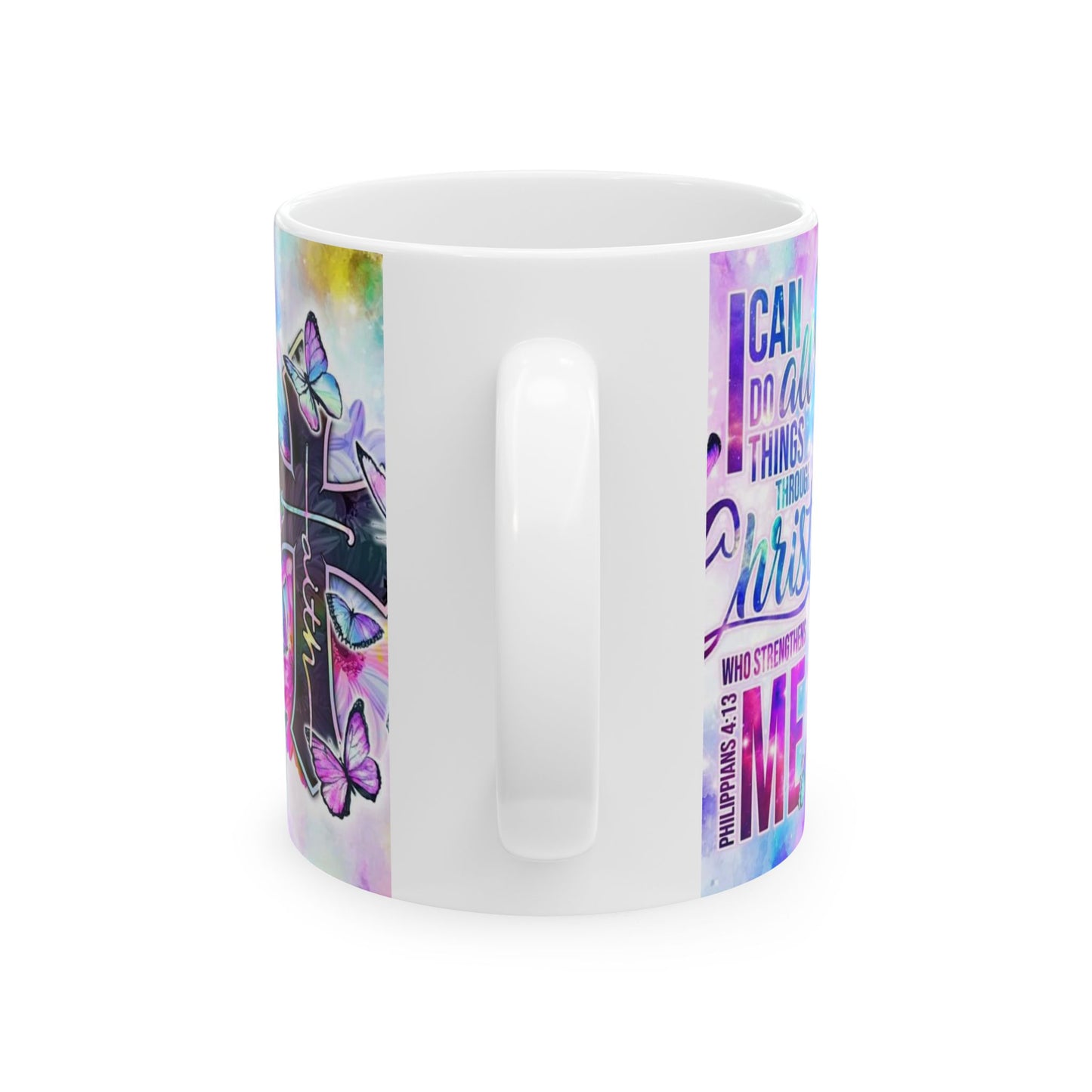 Inspirational Ceramic Mug - "I Can Do All Things Through Christ" - Faith & Motivation Gift
