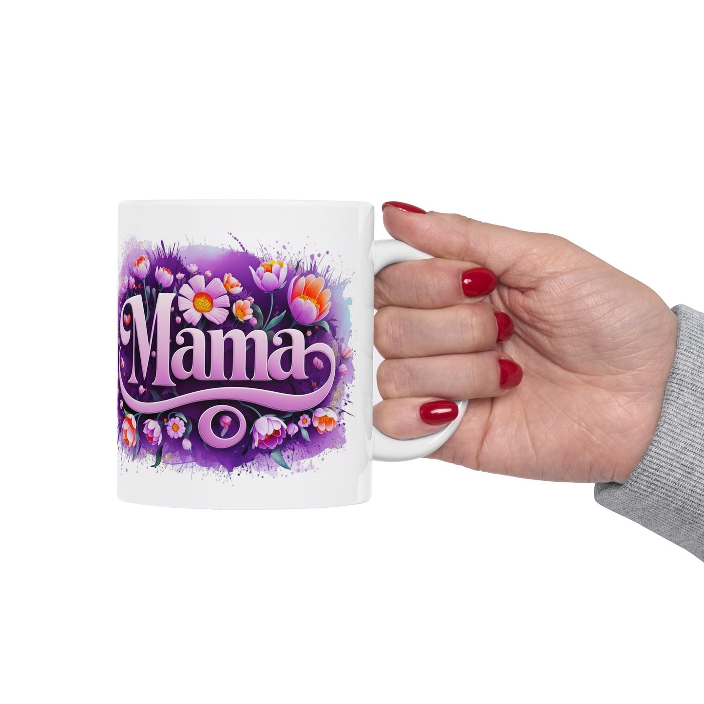 Floral Mama Mug - 11oz Ceramic Coffee Cup for Mother's Day