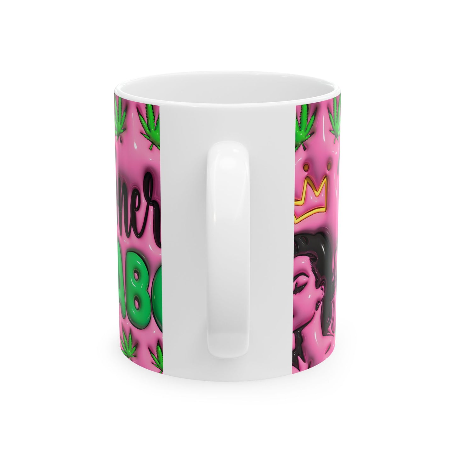 Stylish Cannabis Mug | Stoner Babe Ceramic Cup | Gift for Smokers, Pink Coffee Mug | Fun Stoner Gift, 420 Themed Drinkware