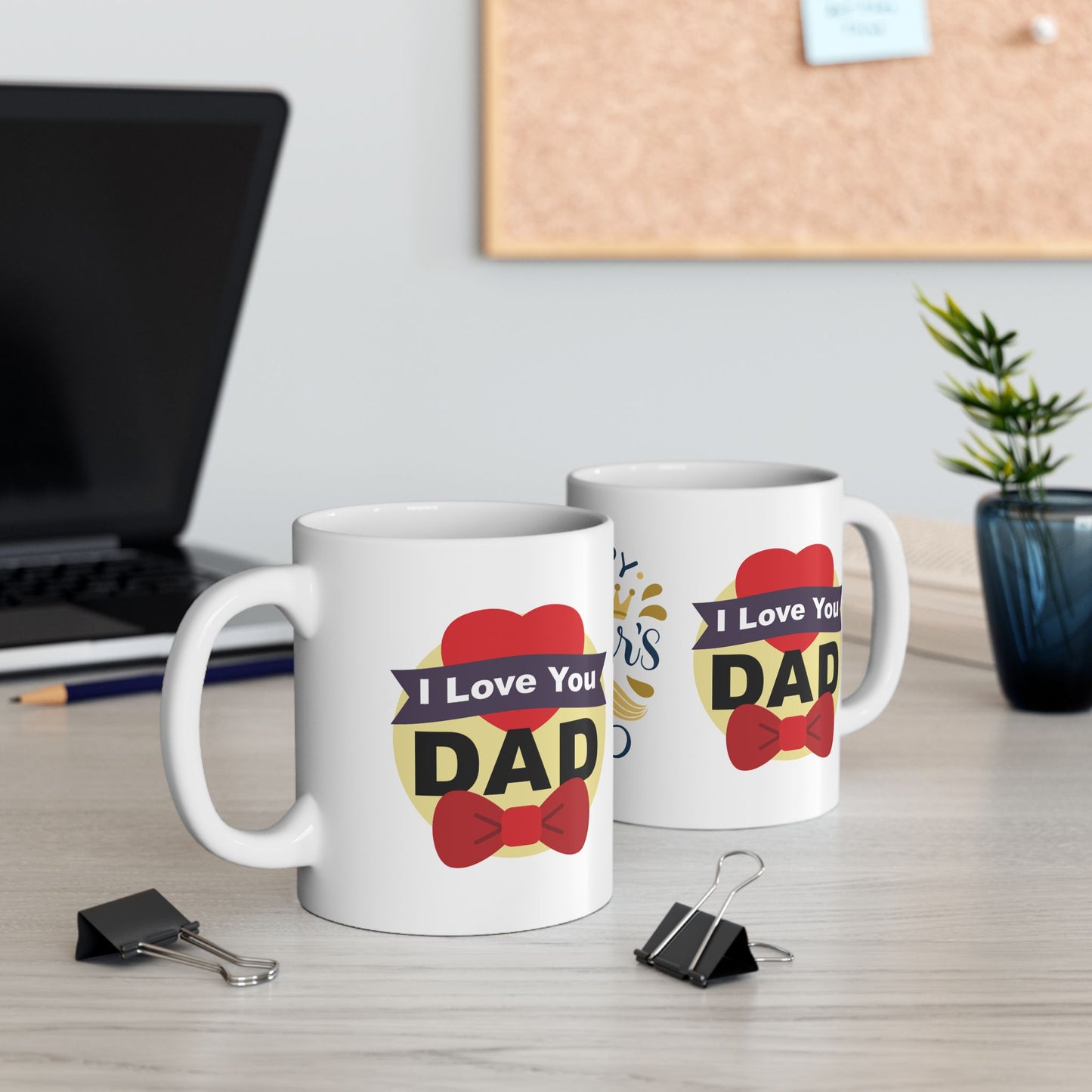 Father's Day Ceramic Mug - I Love You Dad - Perfect Gift for Dads