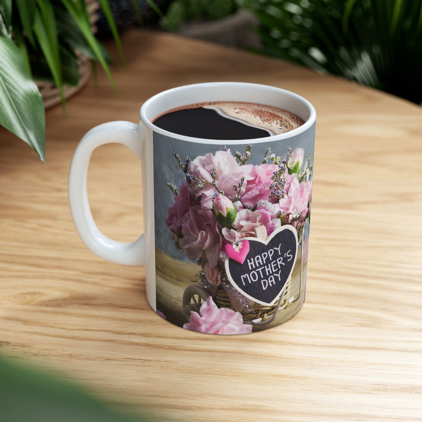 Happy Mother's Day Floral Ceramic Mug - Perfect Gift for Mom