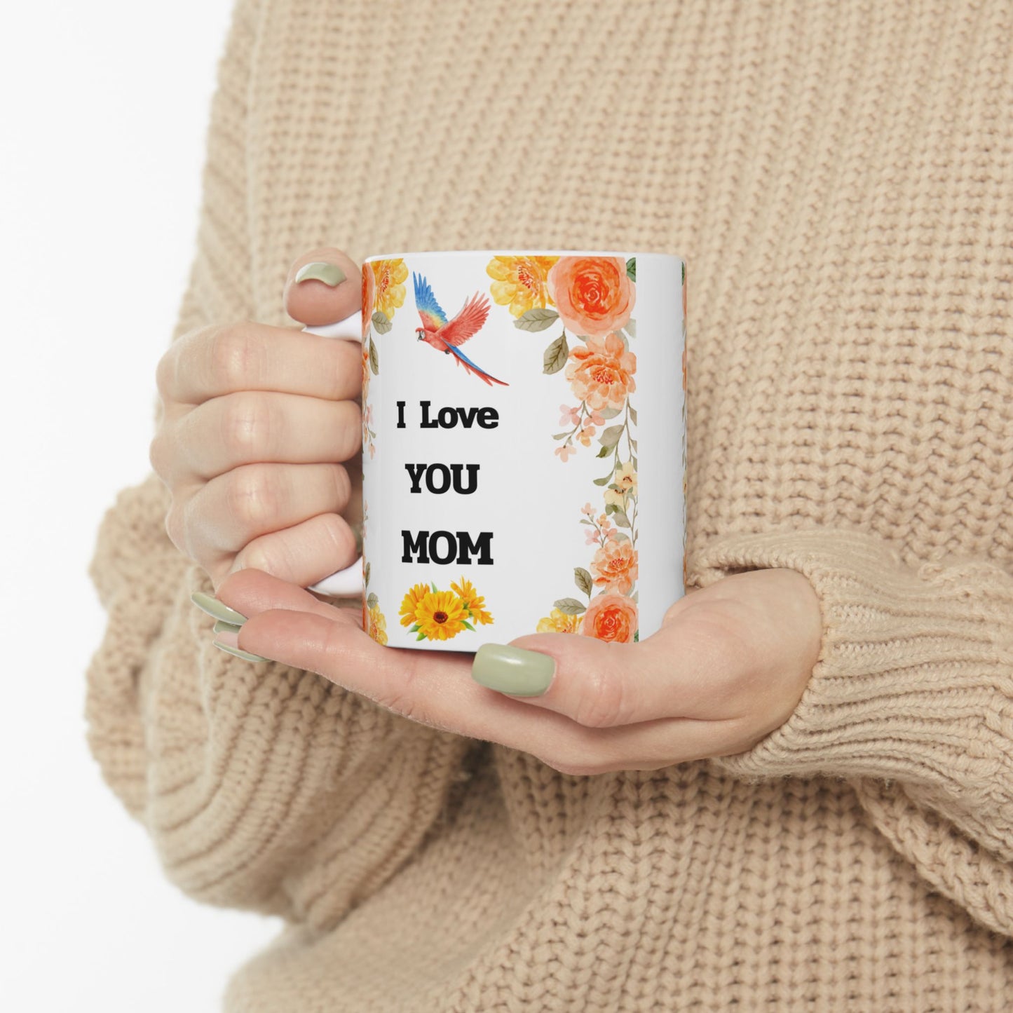 Floral Thank You Ceramic Mug - 11oz Perfect Gift for Mother's Day