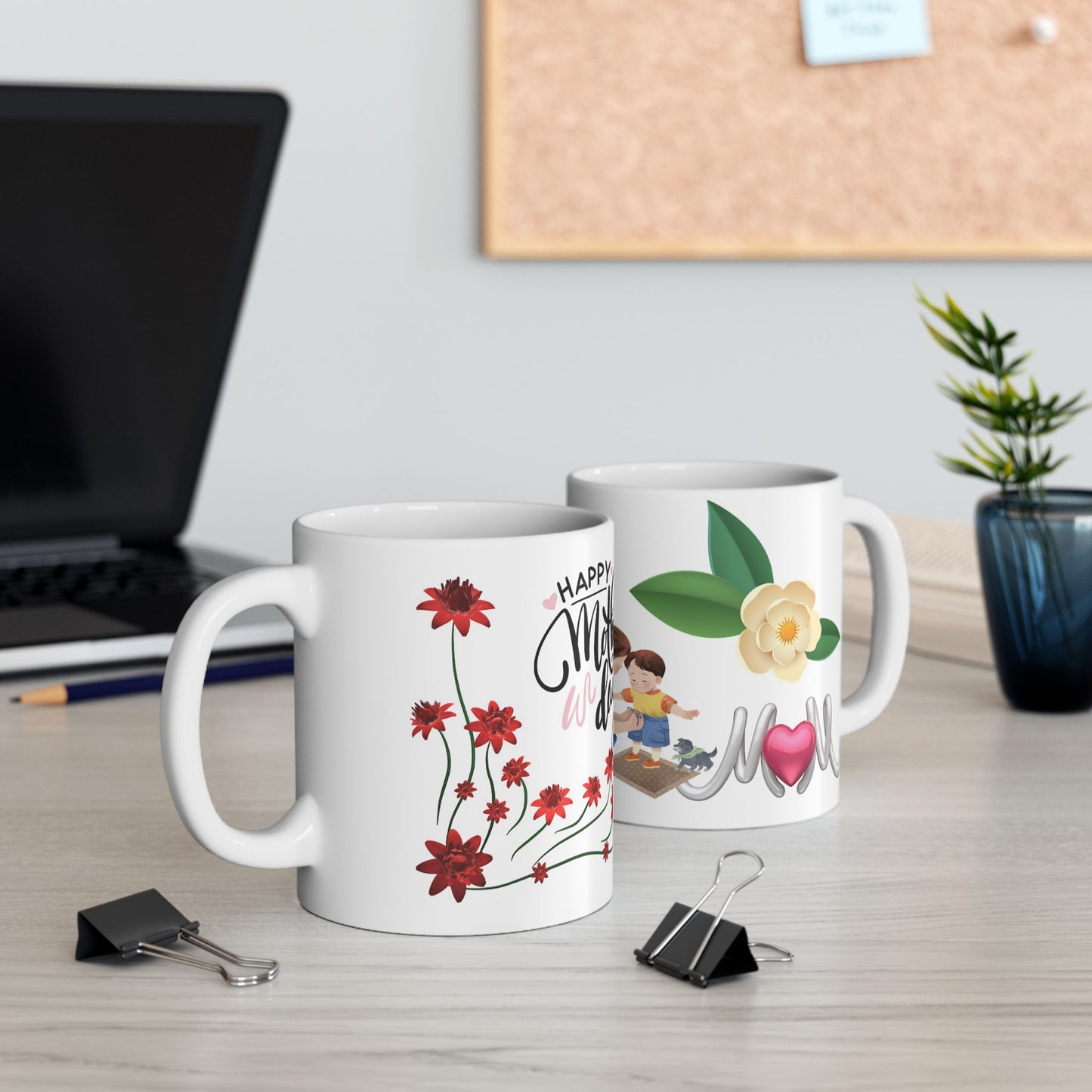 Happy Mother's Day Floral Ceramic Mug - Perfect Gift for Moms