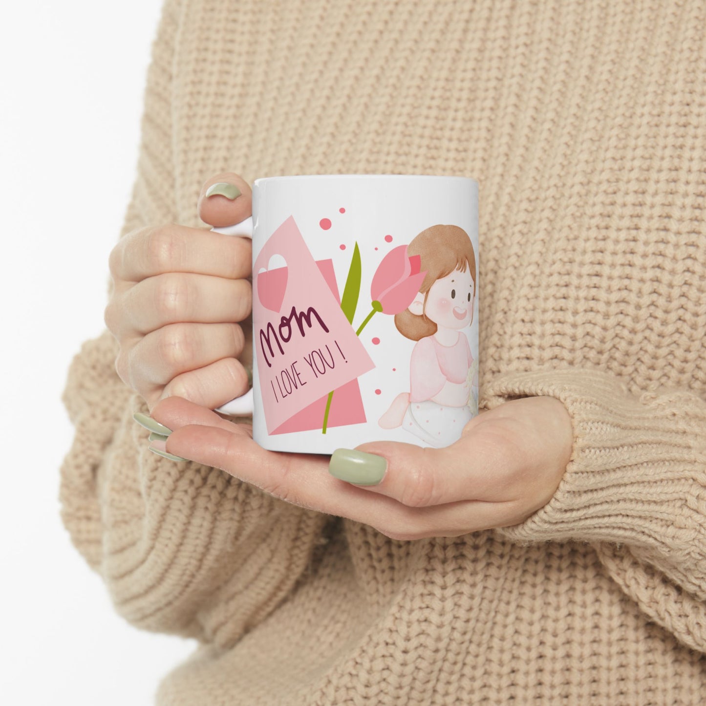 Mother's Day Ceramic Mug - Cute Mom and Daughter Design, Perfect Gift for Moms
