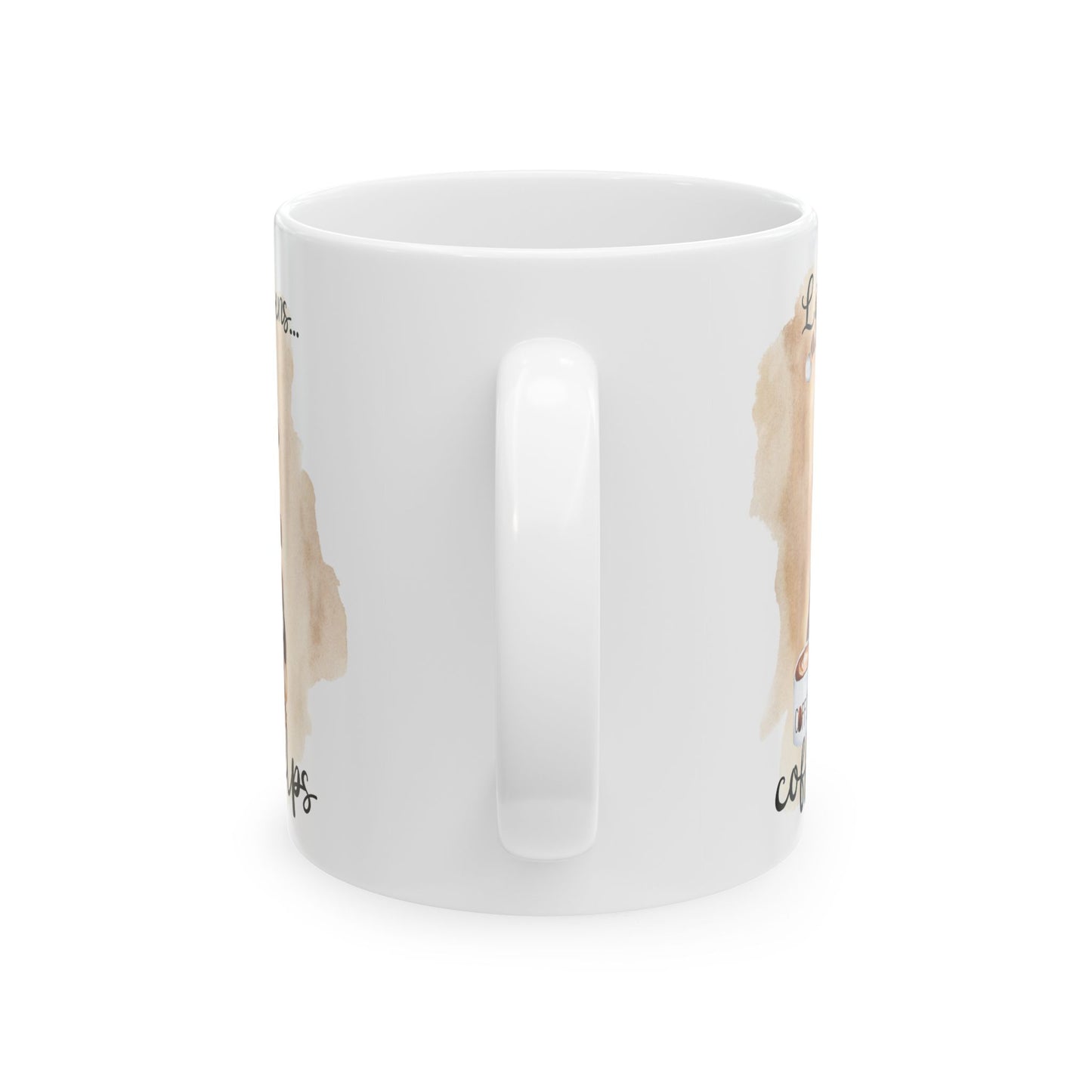 Coffee Lovers Ceramic Mug - "Life Happens... Coffee Helps"