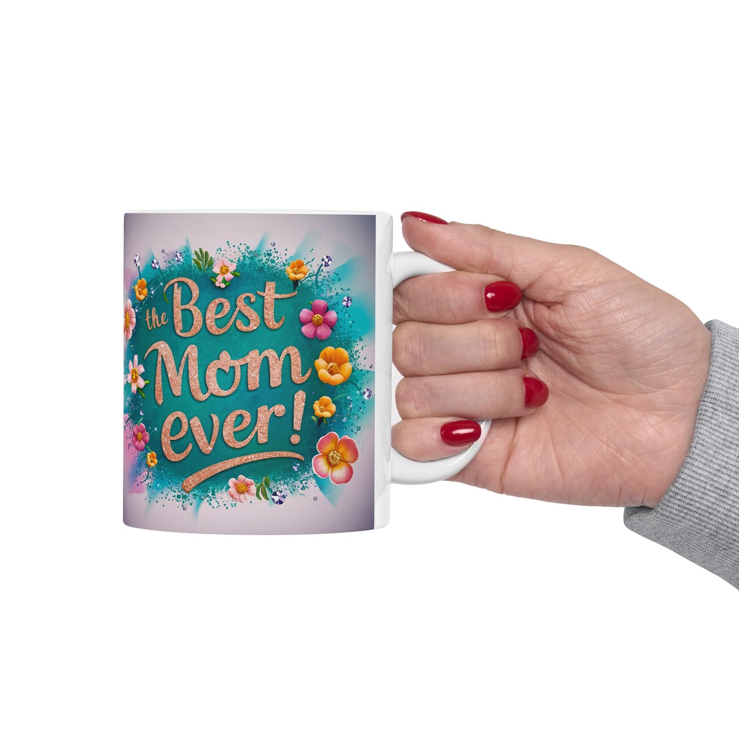 Floral Ceramic Mug - "Best Mom Ever" - Perfect Gift for Mother's Day