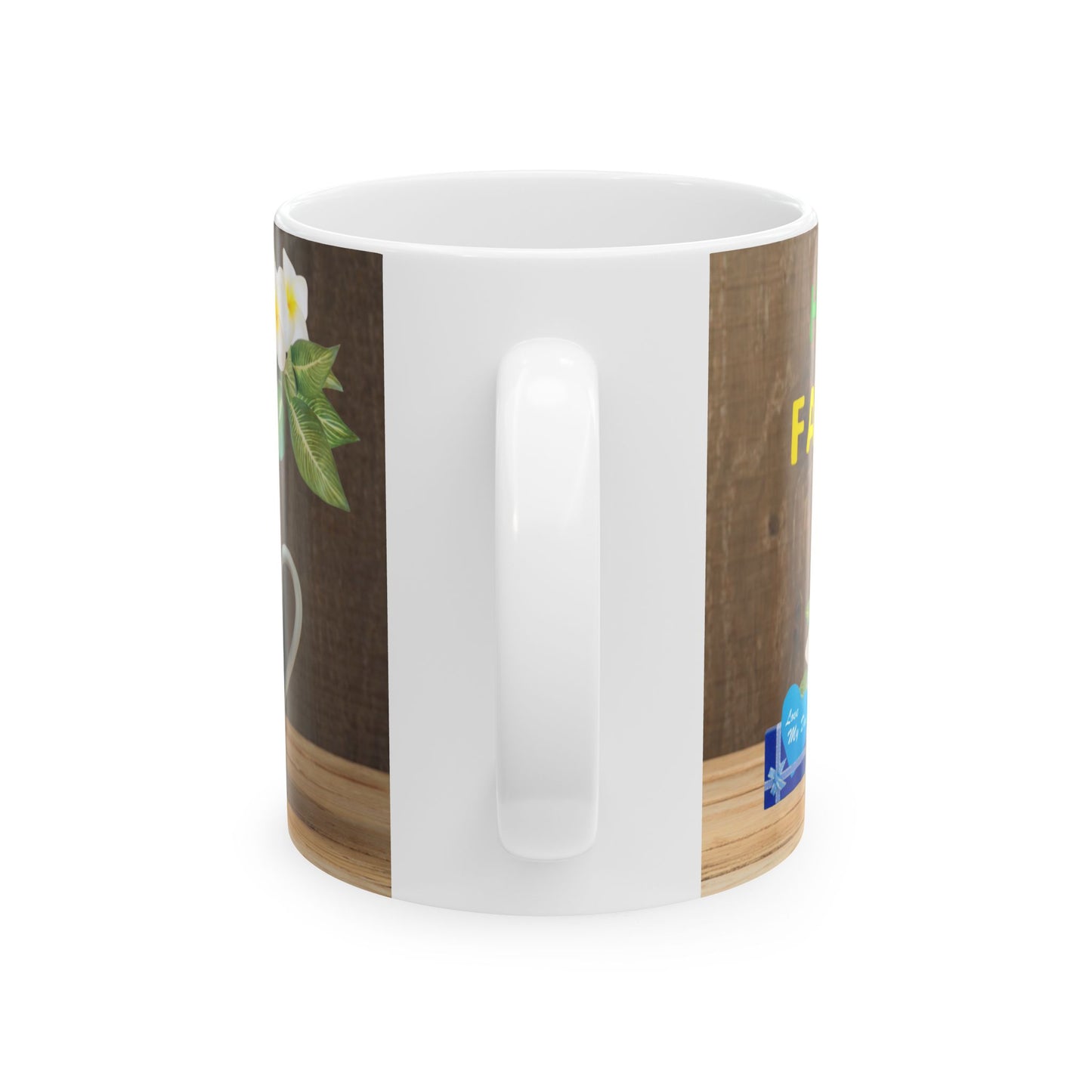 Whimsical Family Love Ceramic Mug - Perfect Gift for Dad.
