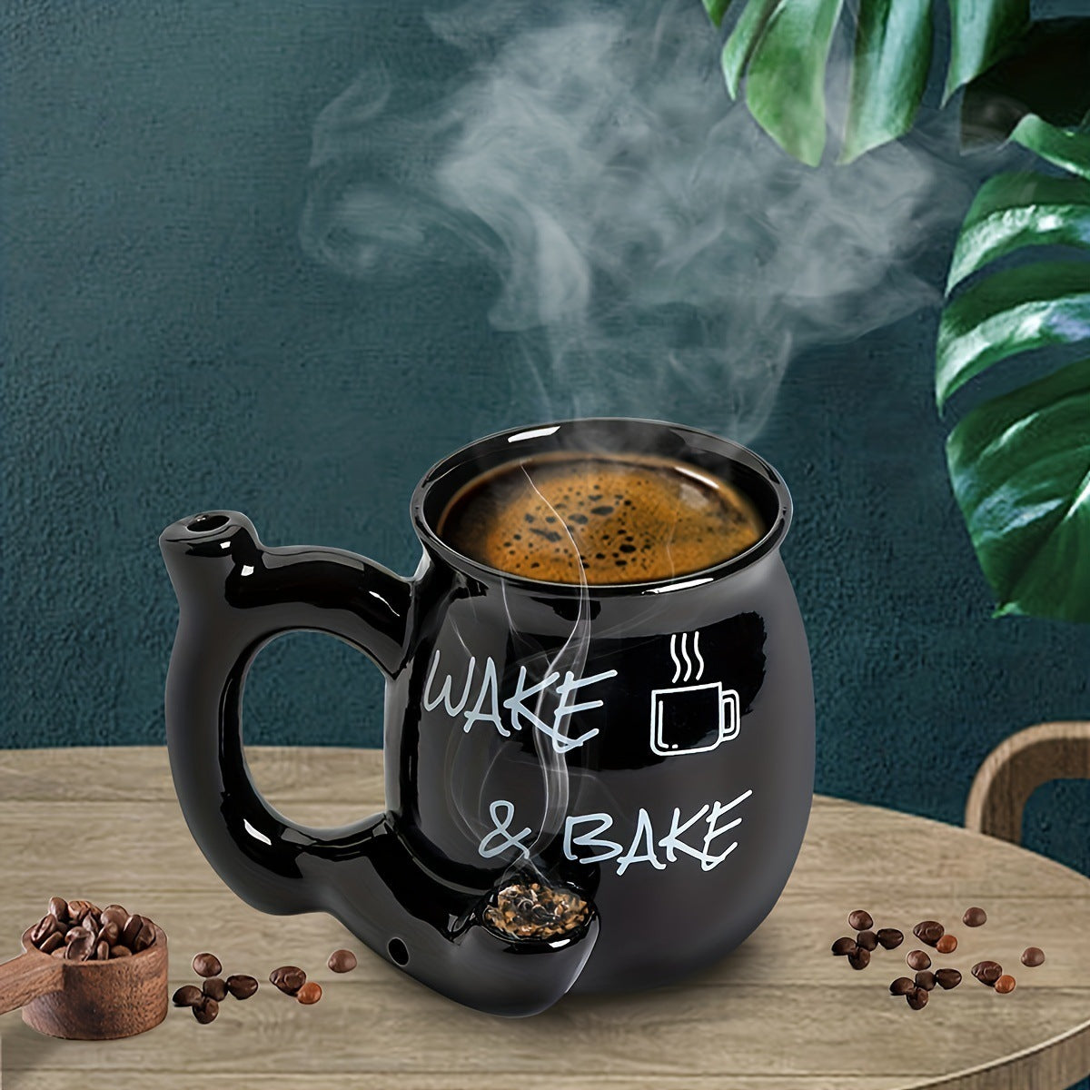 Wake & Bake 911 (Multifunctional Ceramic Smoking Coffee) Mug