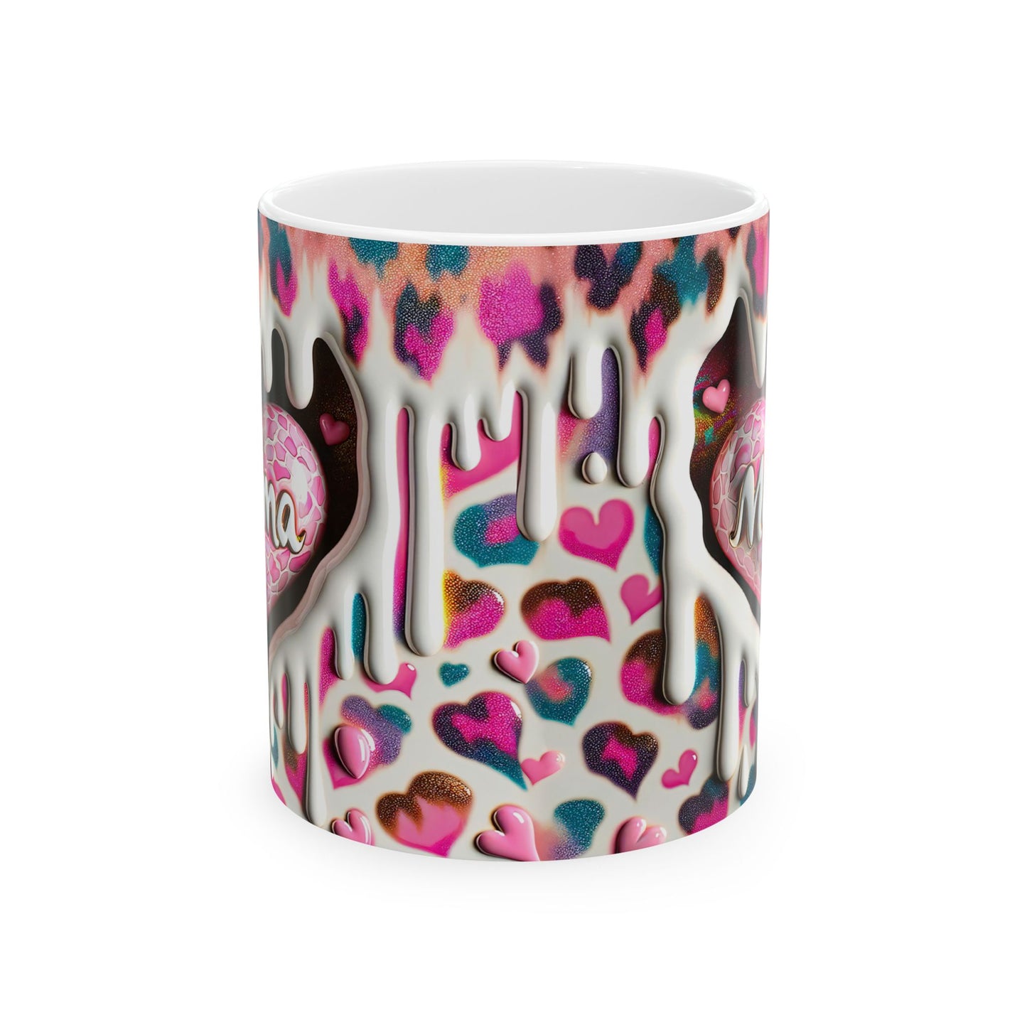 Colorful Heart Drip Ceramic Mug - Perfect Gift for Mother’s Day