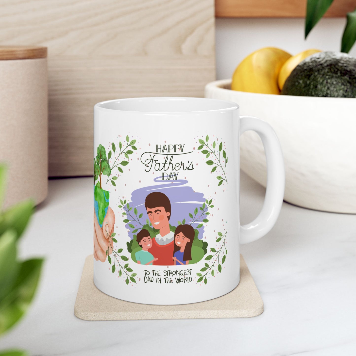 Eco-Friendly Hands Holding Earth Ceramic Mug - Perfect Gift for Nature Lovers