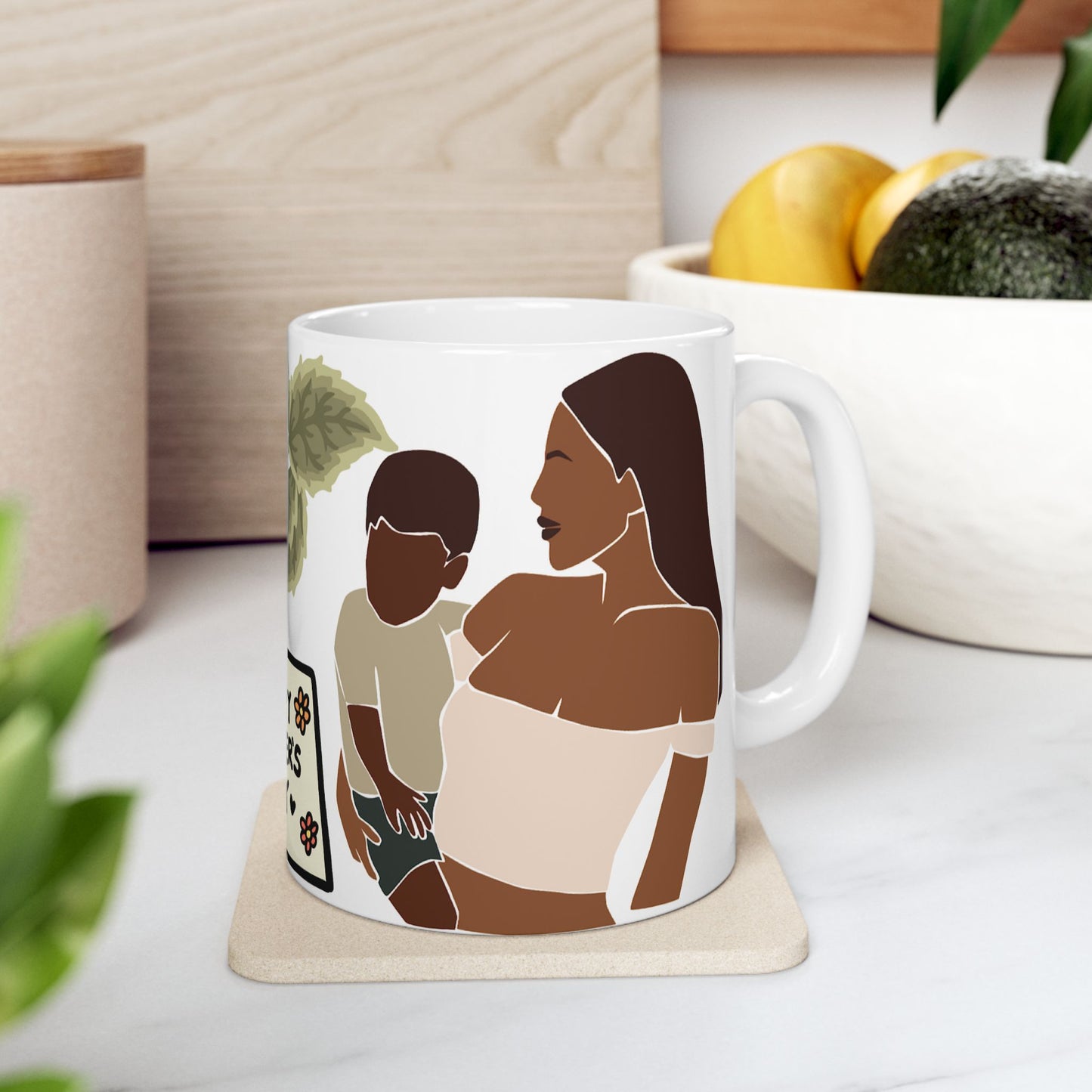Happy Mother's Day Floral Ceramic Mug - Perfect Gift for Mom