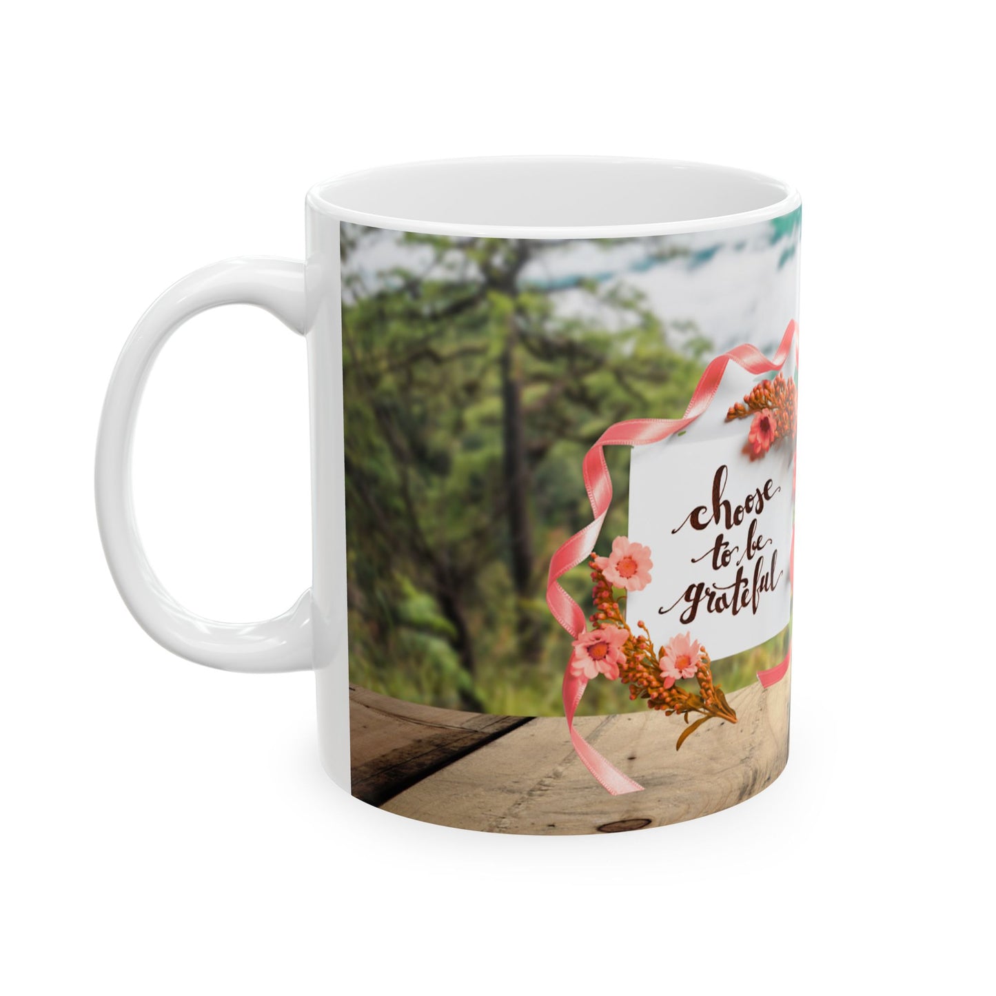 Choose to Be Grateful Ceramic Mug - Inspiring 11oz Coffee Cup for Daily Motivation