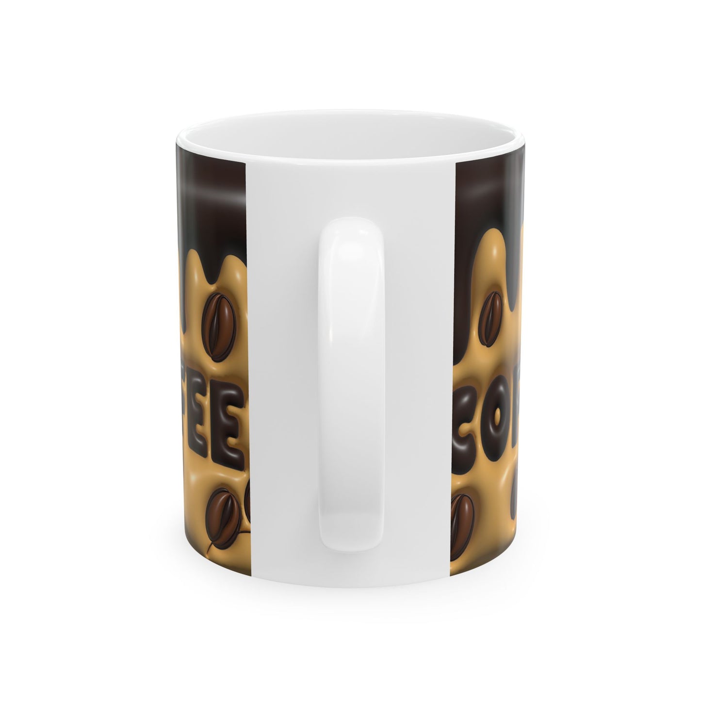 Coffee Lover Ceramic Mug - Dripping Chocolate Design 11oz