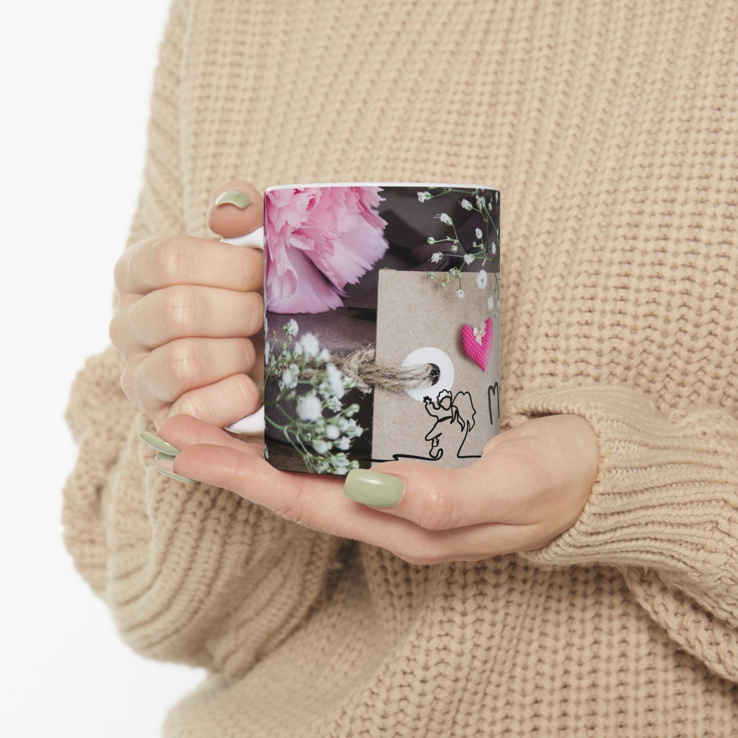 Happy Mother's Day Floral Ceramic Mug - Perfect Gift for Moms