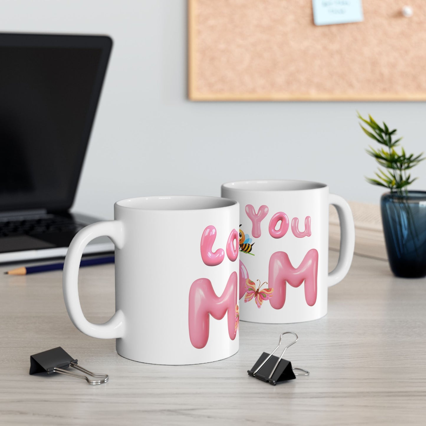 Cute "Love You Mom" Ceramic Mug - Perfect Gift for Mother's Day, Birthdays & More