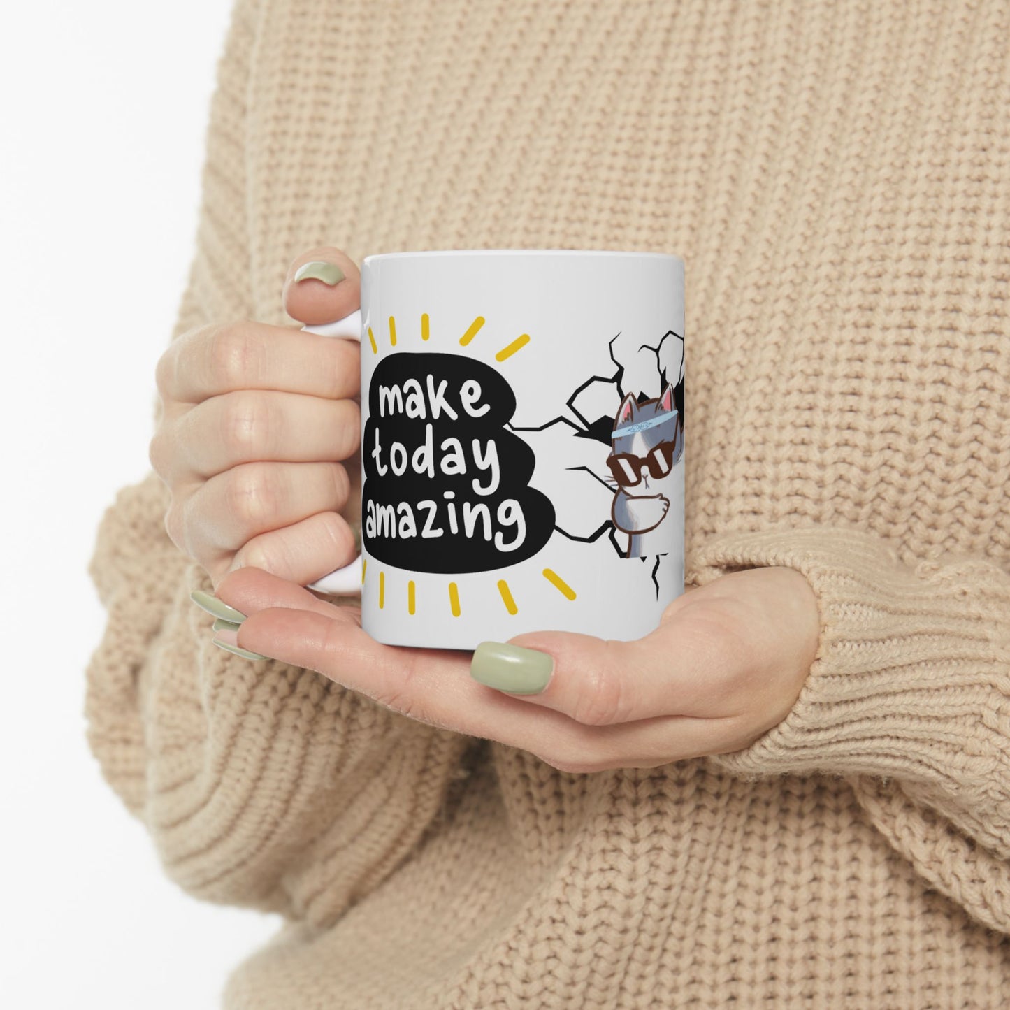 Funny Cat Ceramic Mug – 11oz Perfect Gift for Cat Lovers