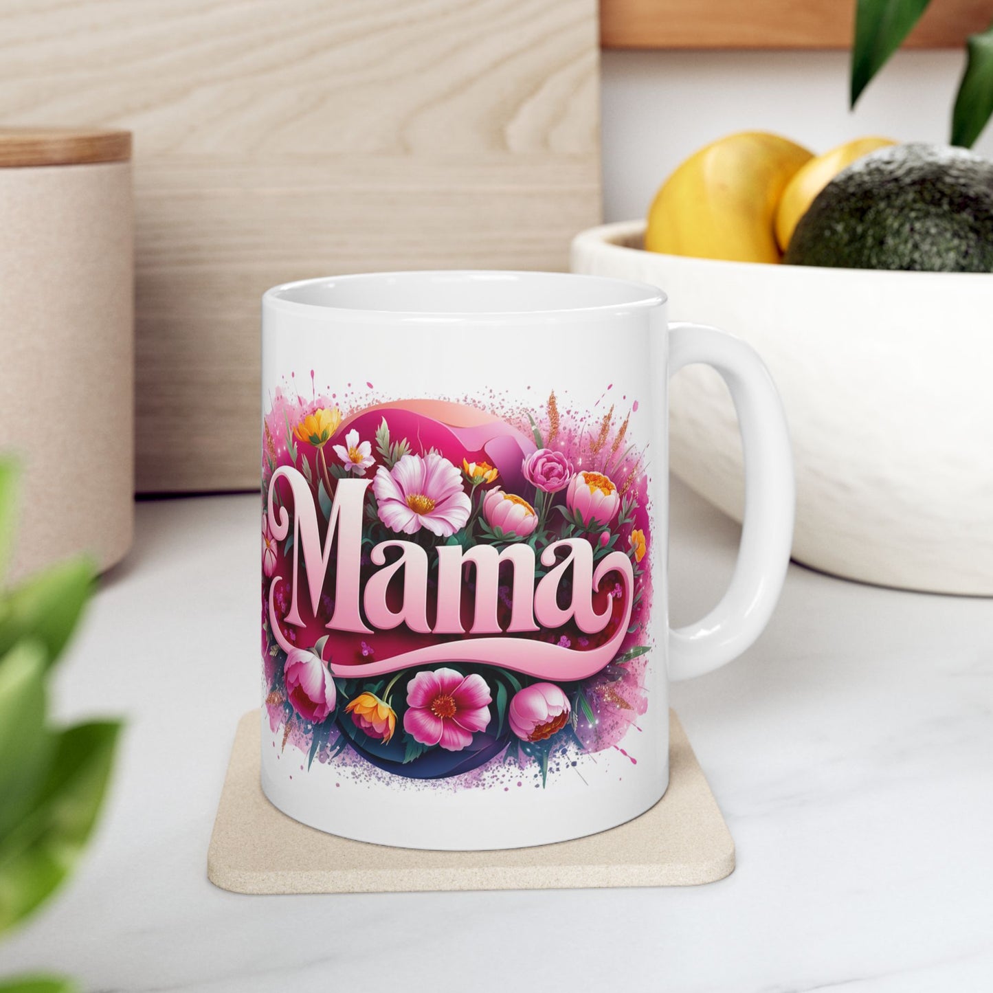 Floral Mama Ceramic Mug - Perfect Gift for Mother's Day, Birthdays & Family Celebrations