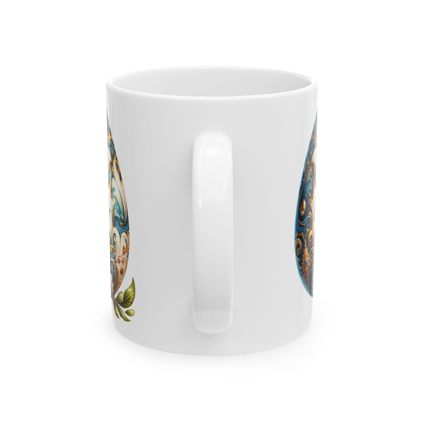 Decorative Ceramic Mug - Artistic Floral Design for Tea Lovers