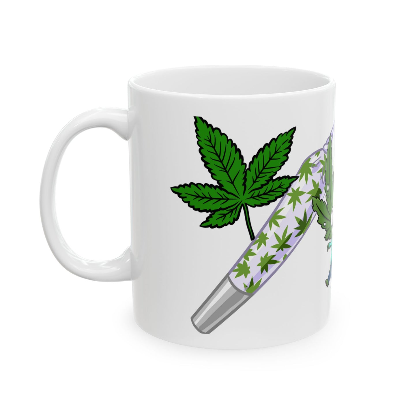Funny Cannabis Leaf Ceramic Mug - 11oz Perfect Gift for Stoners
