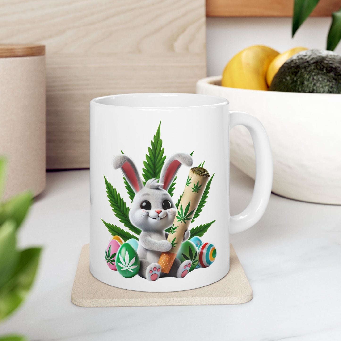 Colorful Cannabis-Themed Ceramic Mug - 11oz