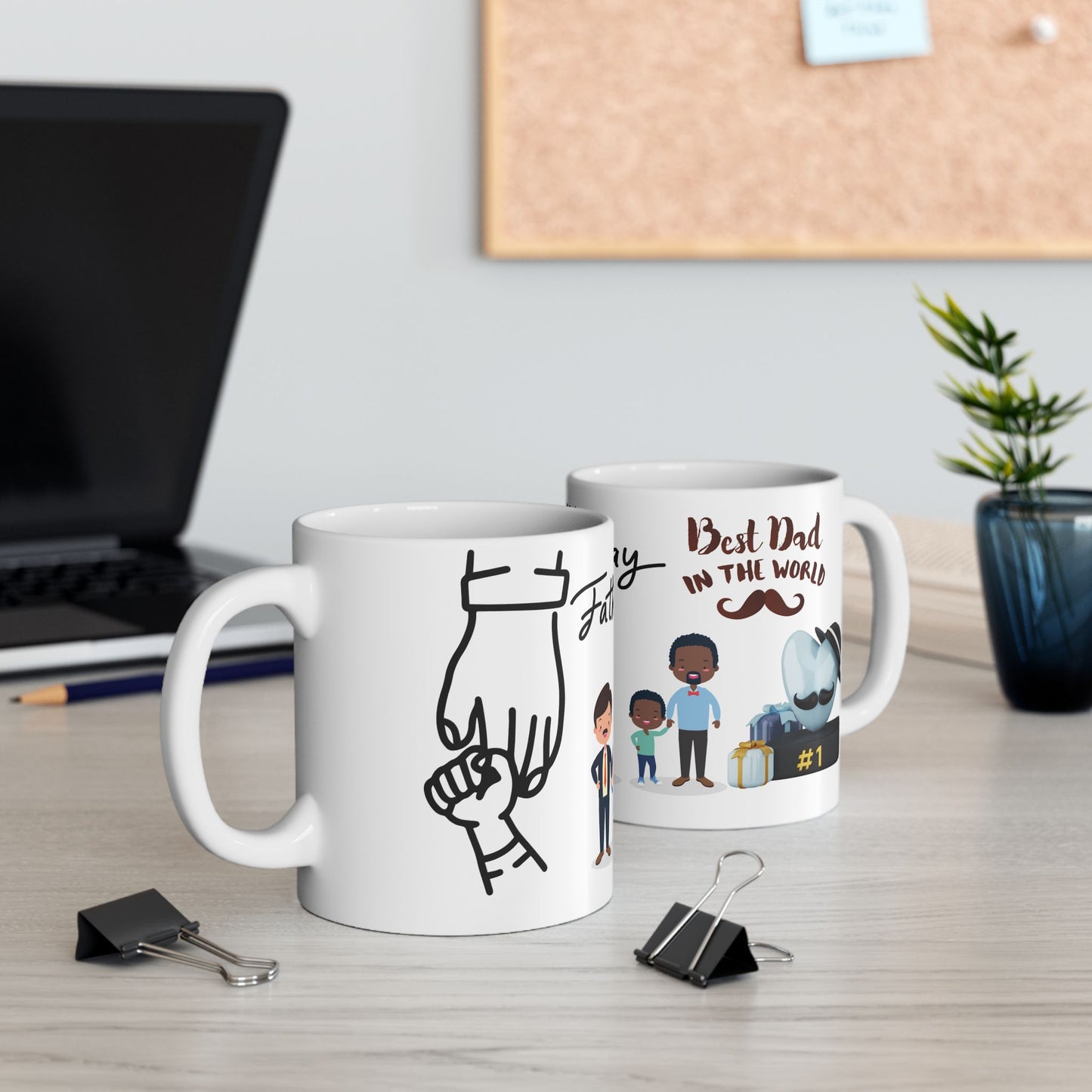Happy Father's Day Ceramic Mug - Fun Family Design