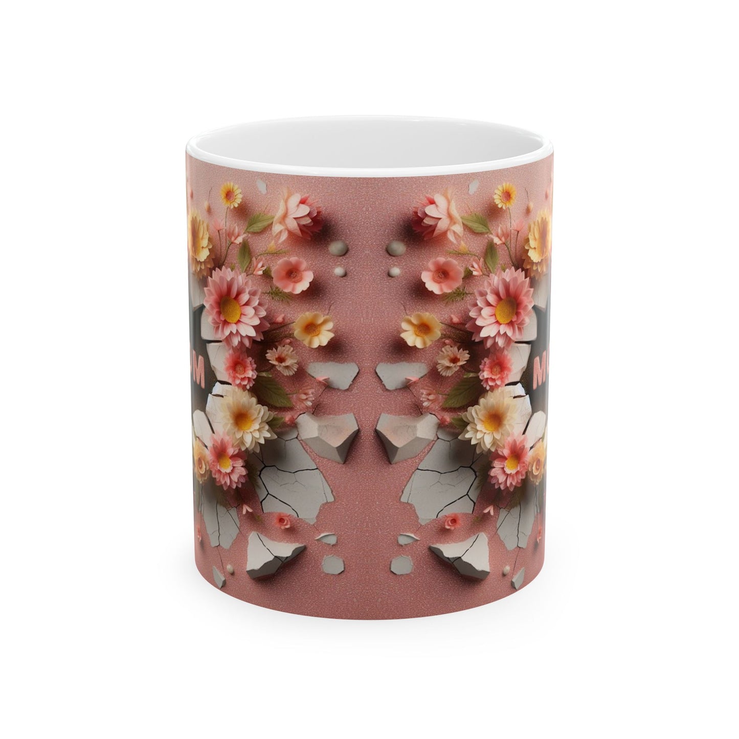 Floral Breakthrough Ceramic Mug - 11oz