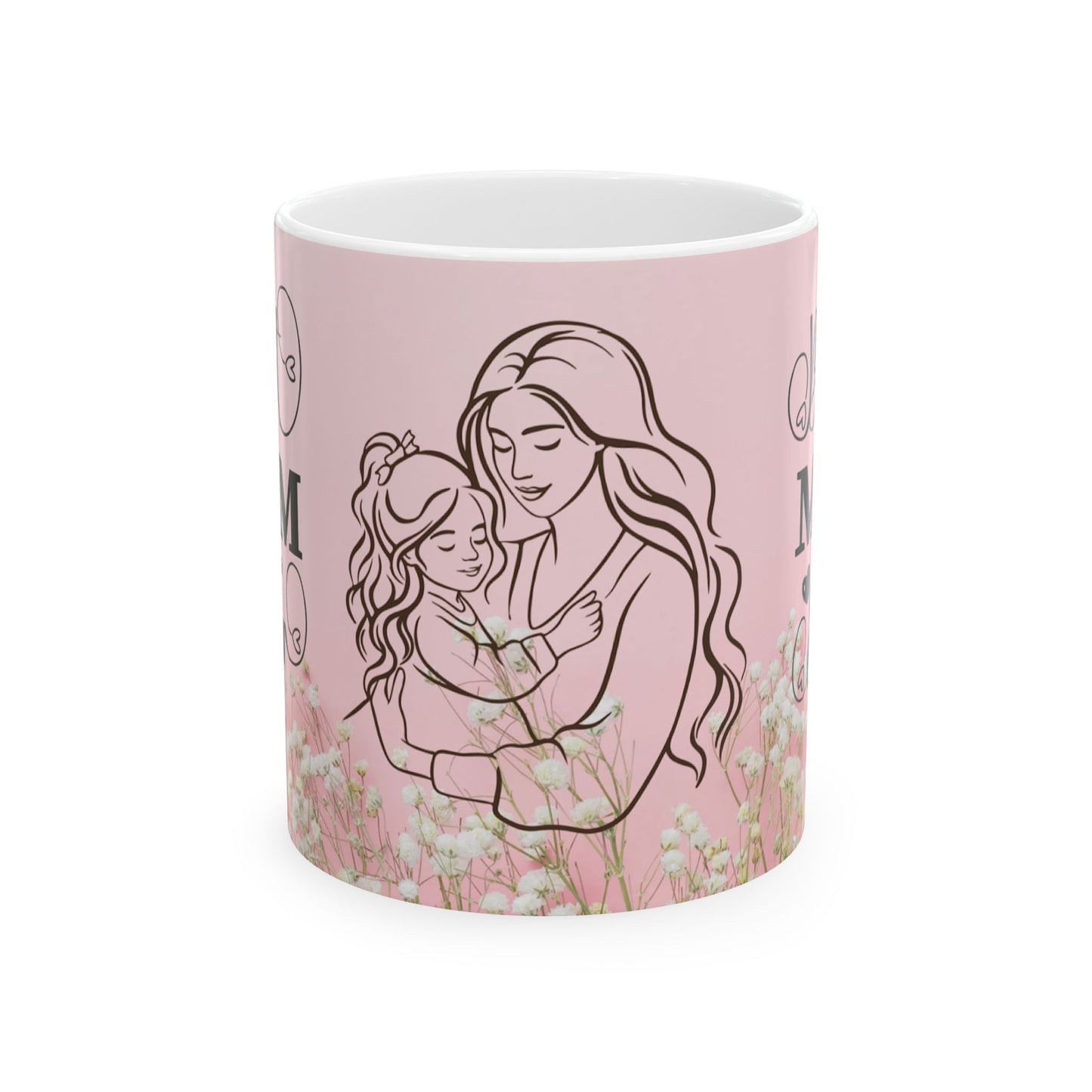 Mom & Daughter Floral Ceramic Mug - Perfect Gift for Mother's Day and Special Moments