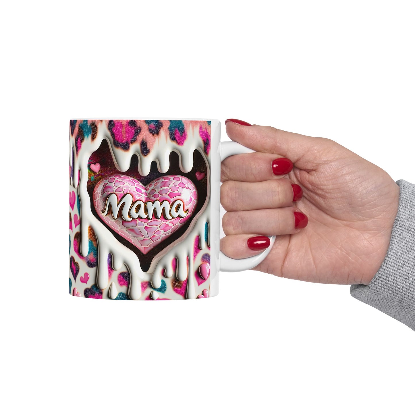 Colorful Heart Drip Ceramic Mug - Perfect Gift for Mother’s Day