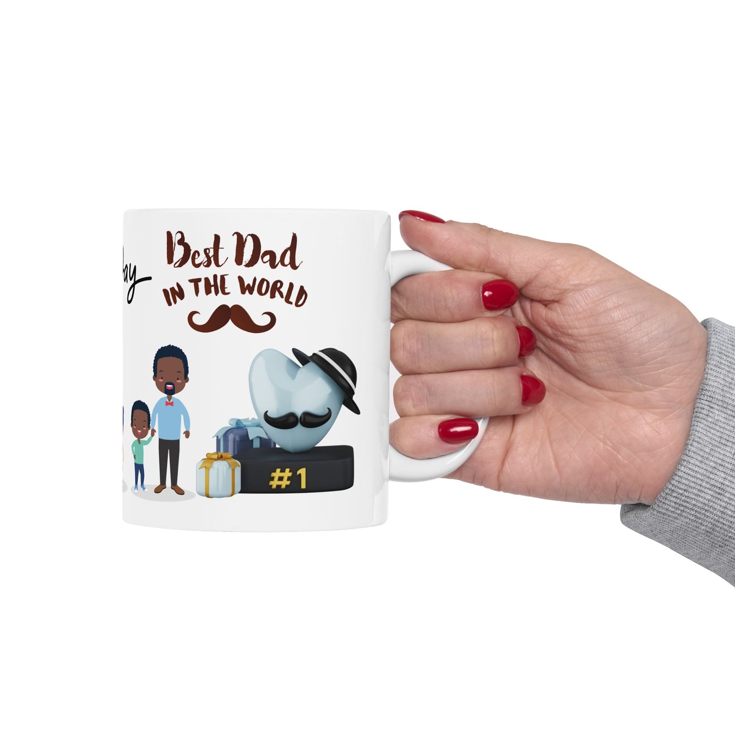 Happy Father's Day Ceramic Mug - Fun Family Design