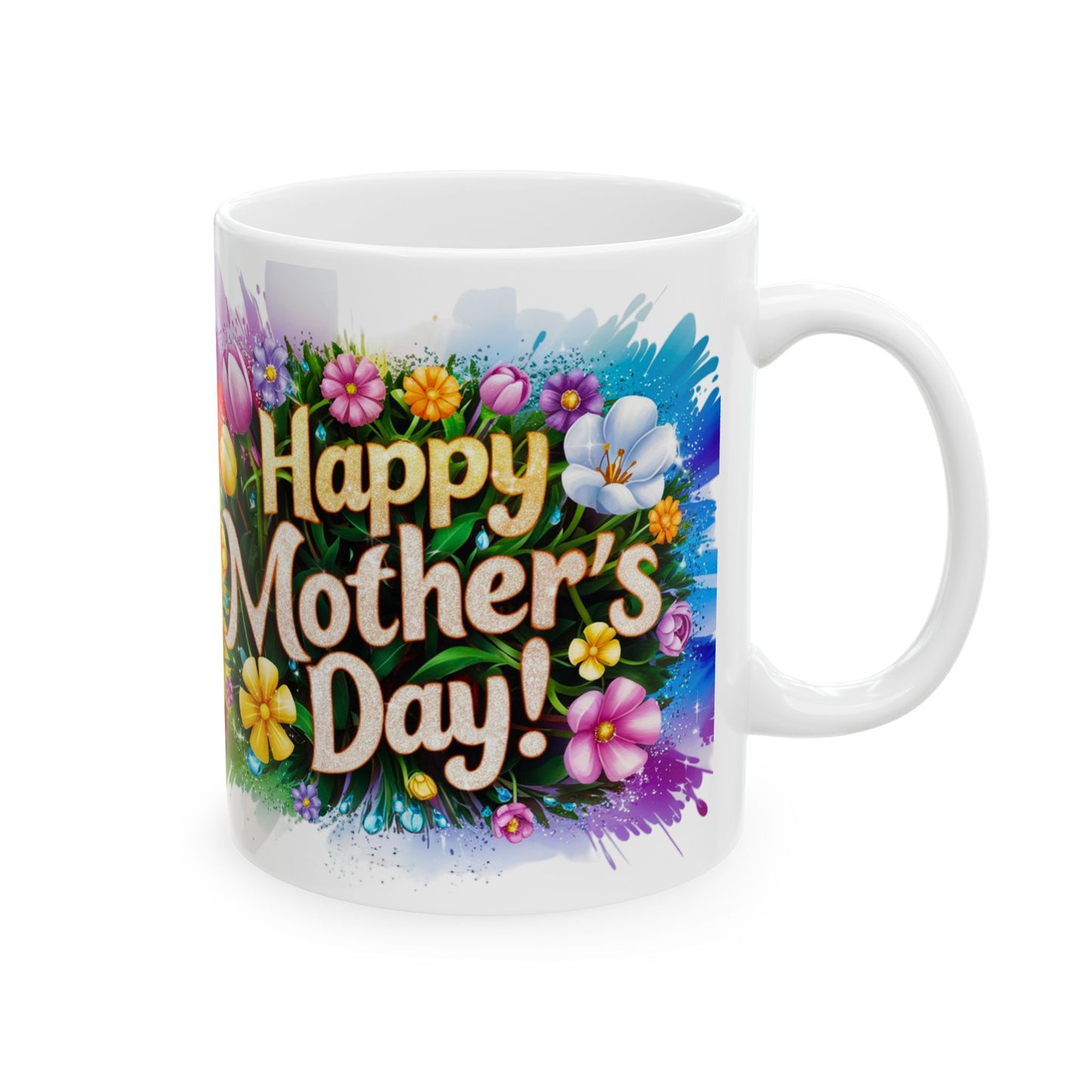 Happy Mother's Day Floral Ceramic Mug - 11oz