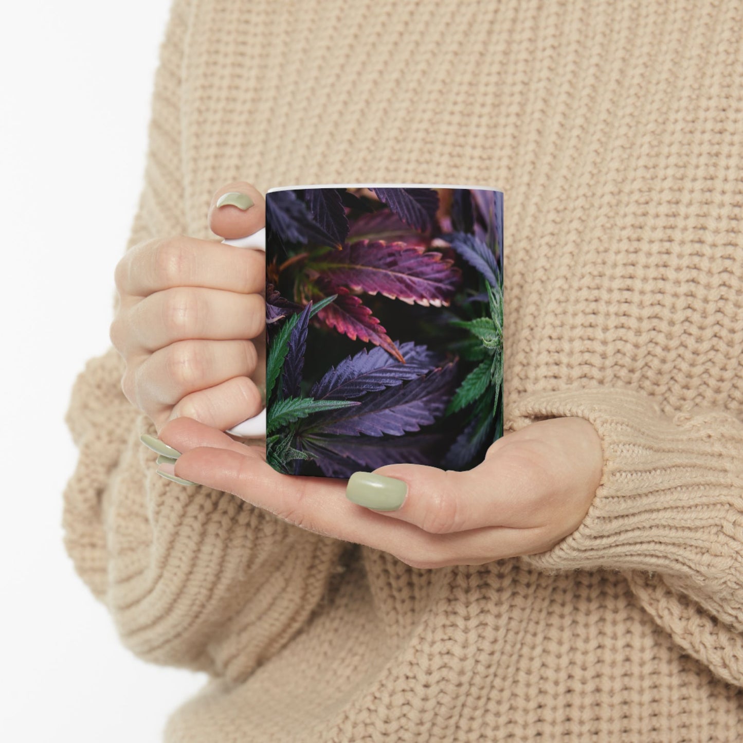 Cannabis Leaf Ceramic Mug - 11oz Perfect Gift for Cannabis Enthusiasts