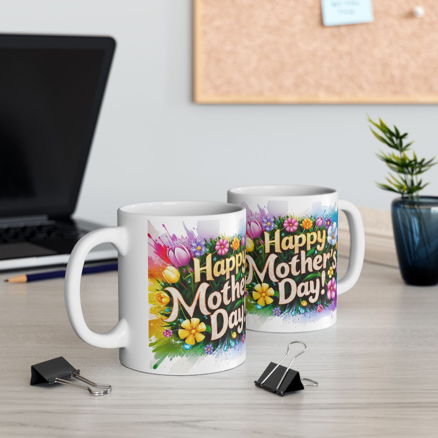 Happy Mother's Day Floral Ceramic Mug - 11oz