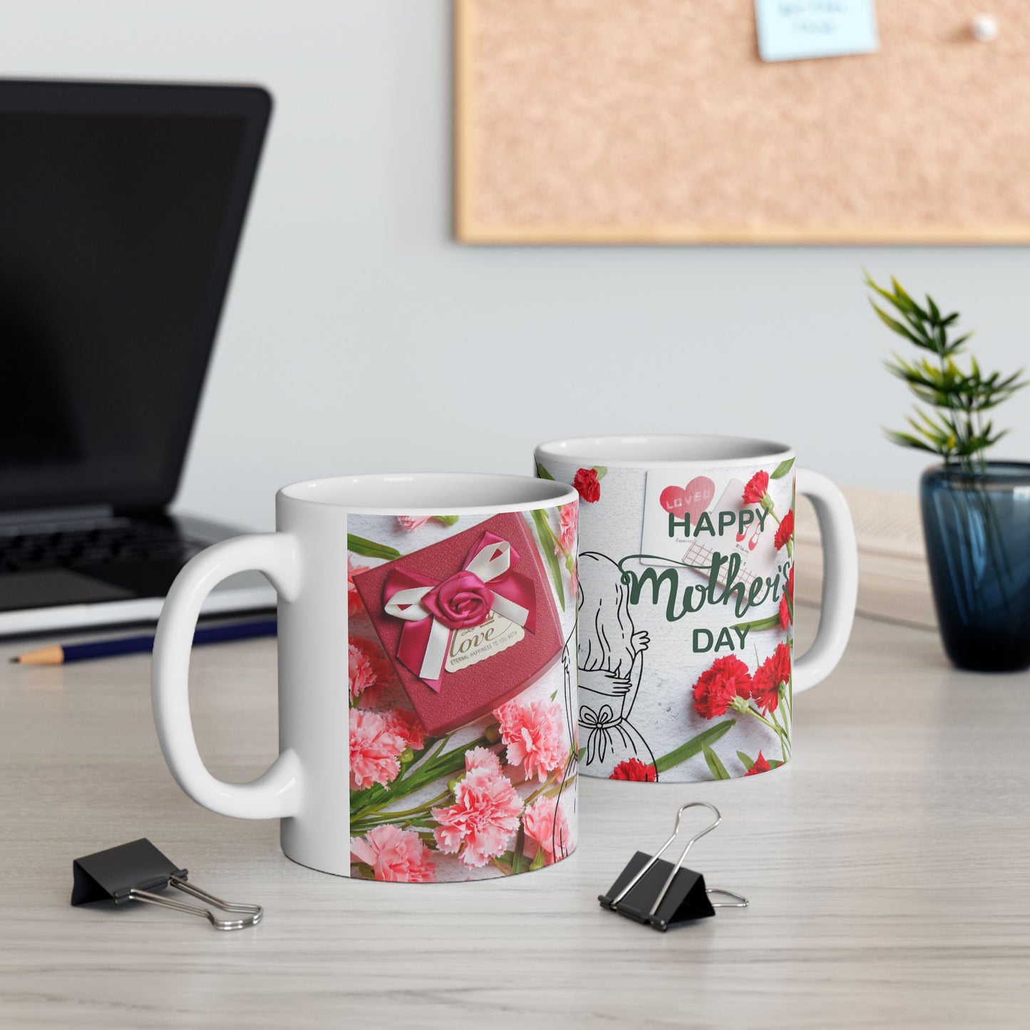 Floral Mother's Day Ceramic Mug - Perfect Gift for Moms