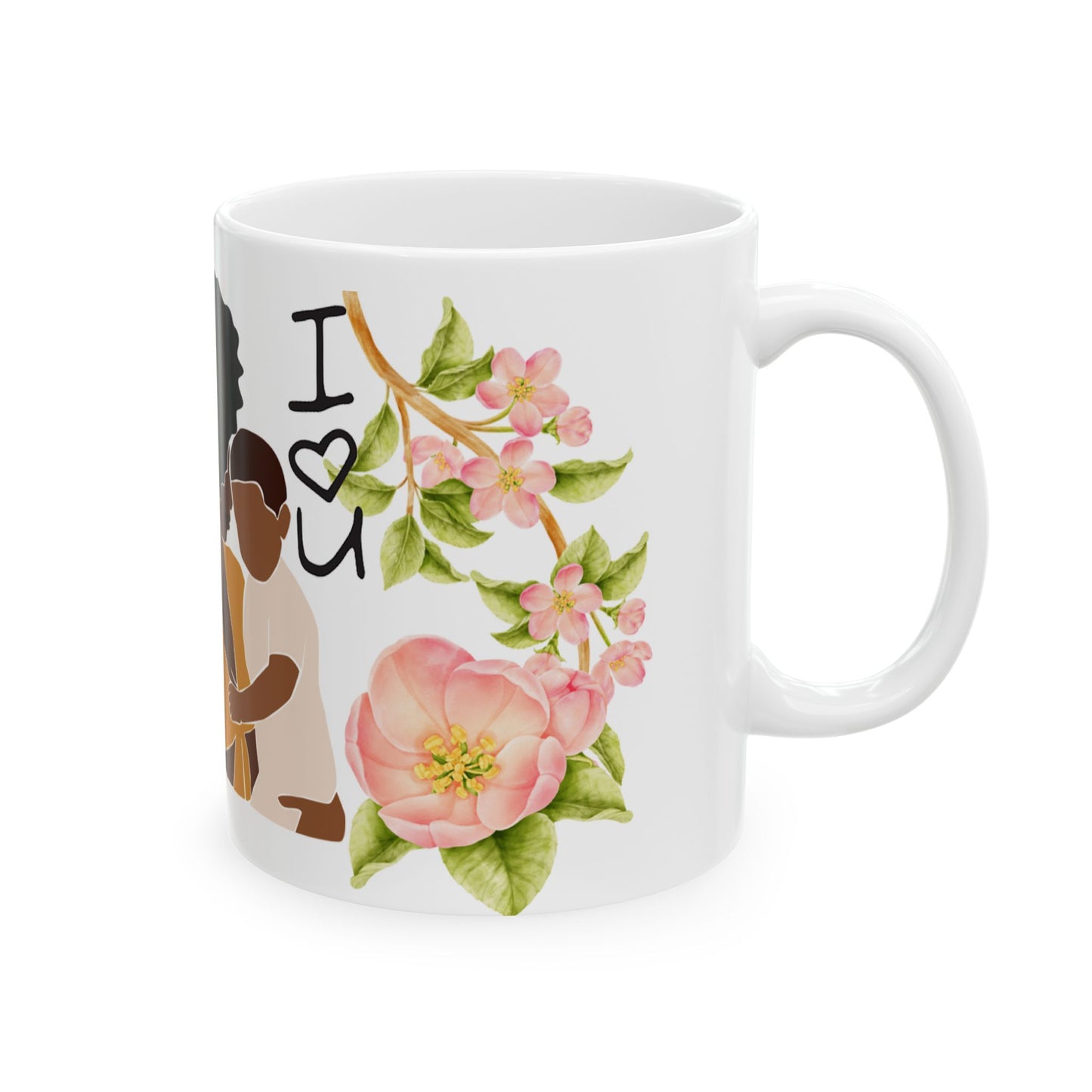 Mother's Day Floral Ceramic Mug - I Love You