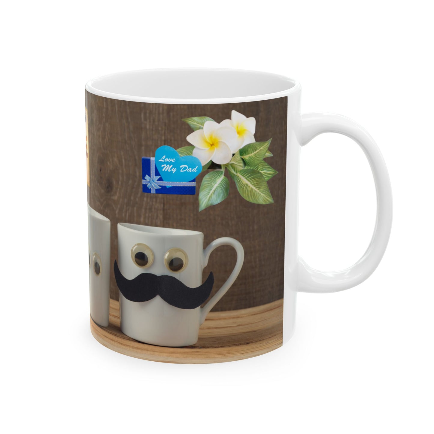 Whimsical Family Love Ceramic Mug - Perfect Gift for Dad.