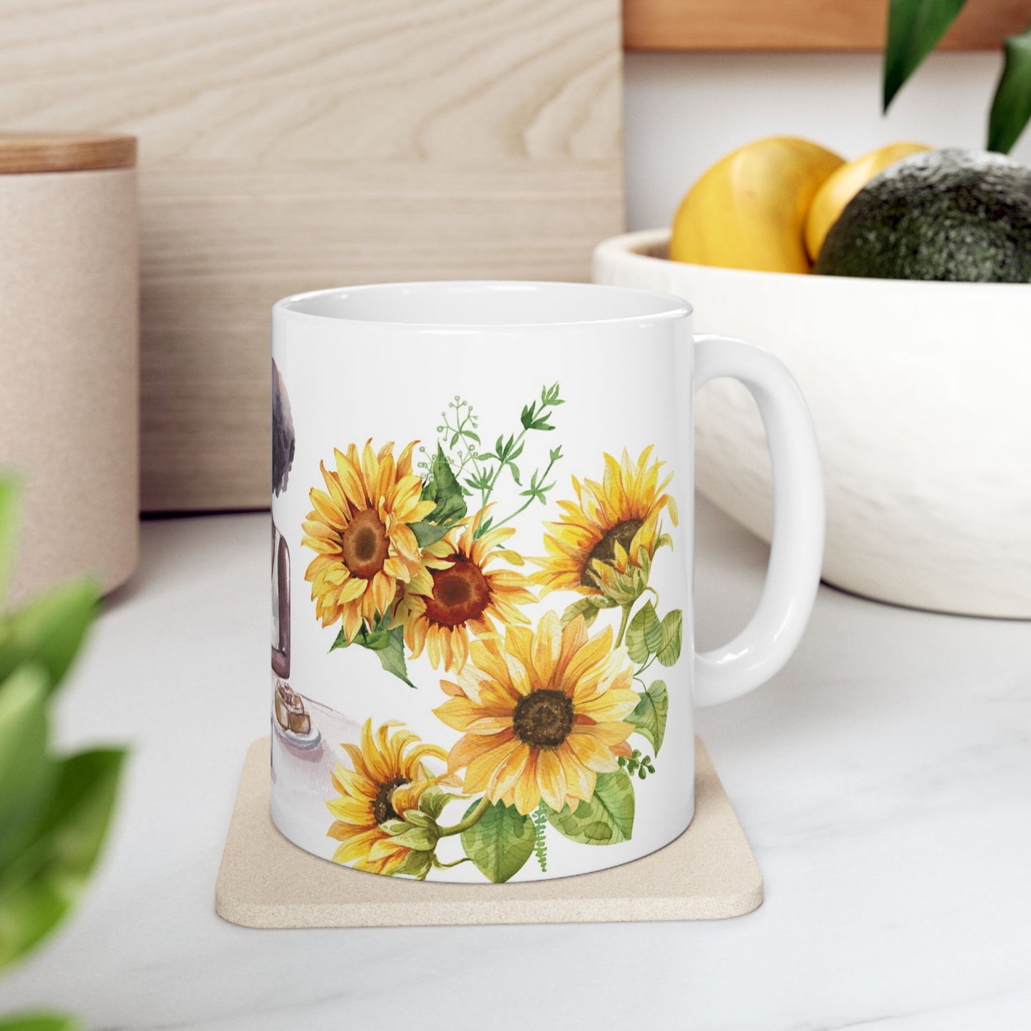 Heartwarming Mother's Day Ceramic Mug - Sunflower Design