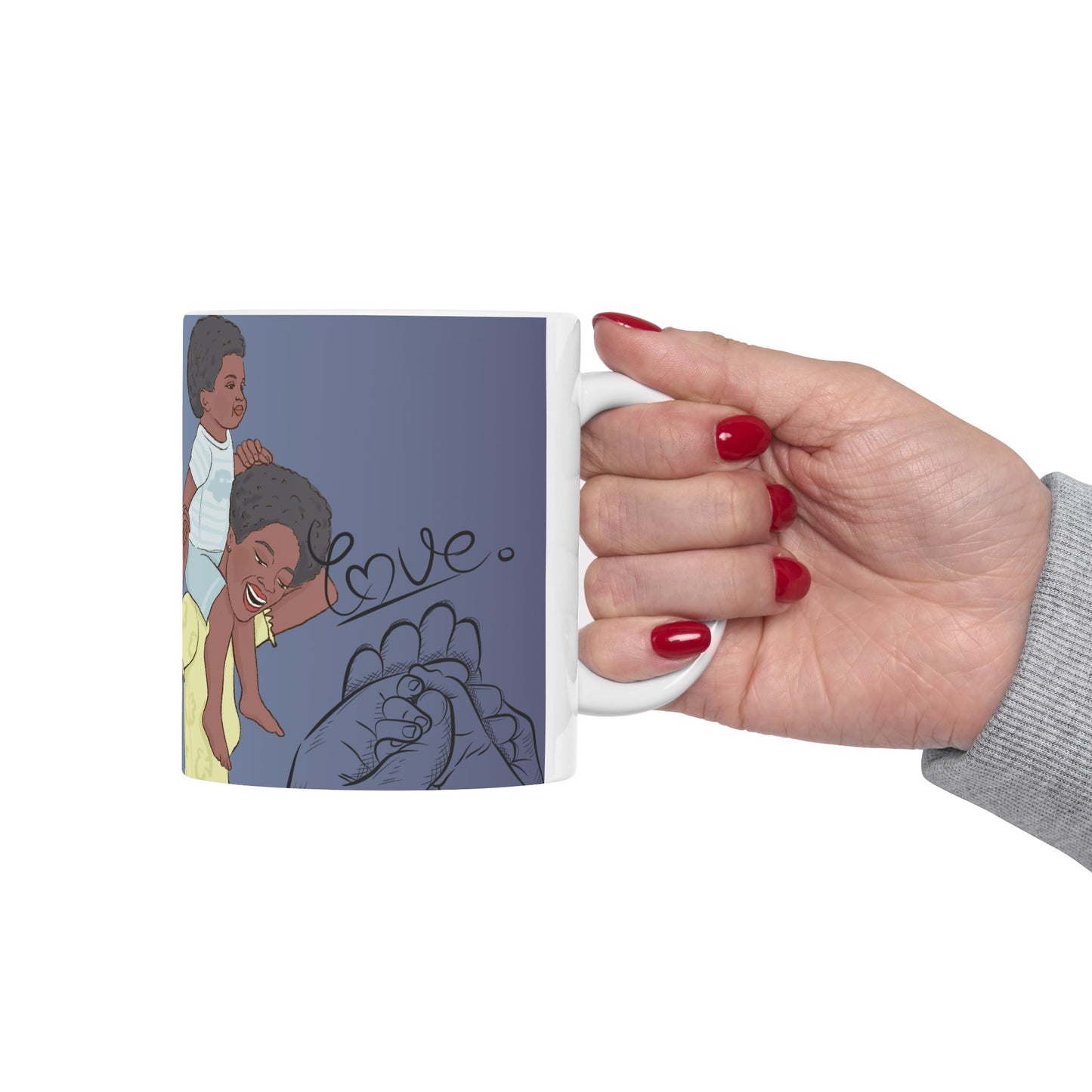 Floral Mother's Day Ceramic Mug | 11oz Heartwarming Mom & Child Design