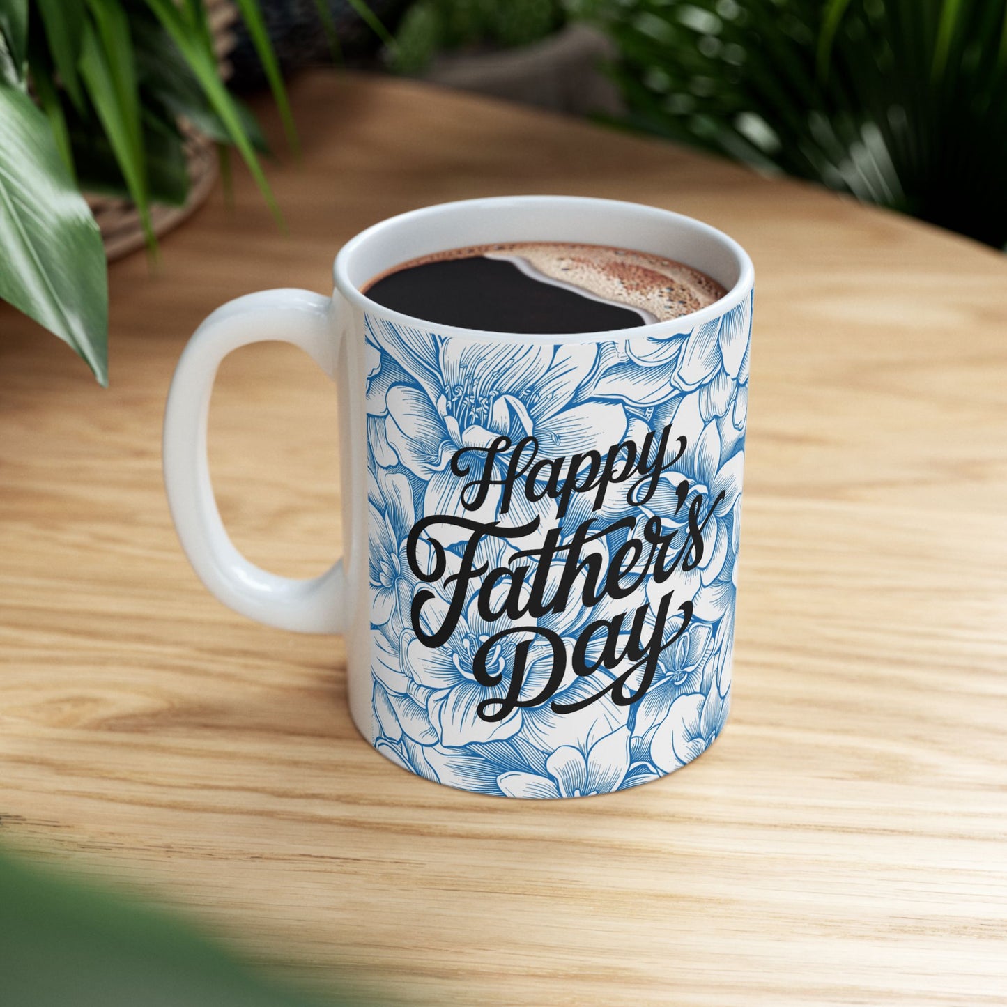 Floral Father's Day Ceramic Mug - Happy Father's Day Gift