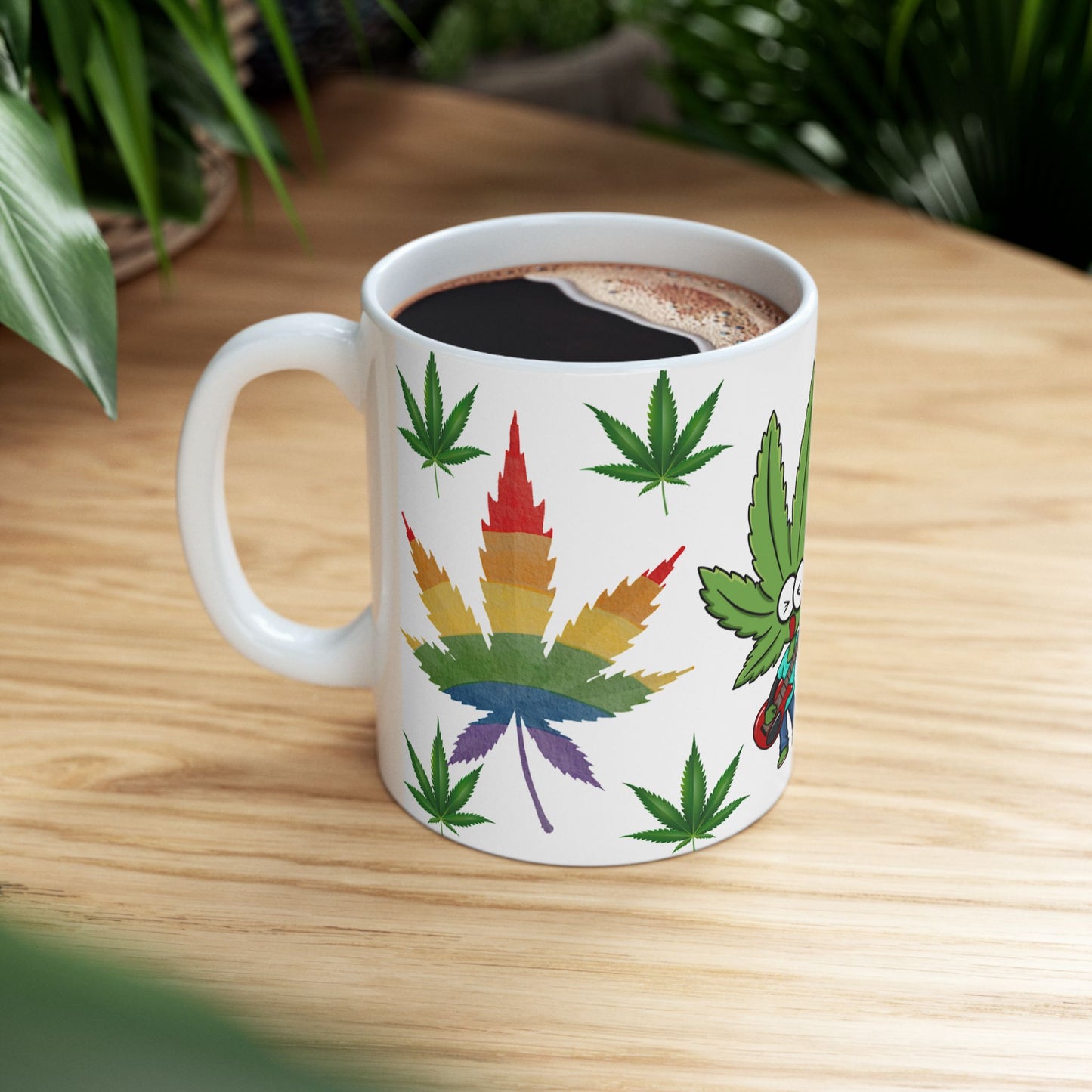 Funny Cannabis Leaf Mug - Music & Chill Vibes - 11oz
